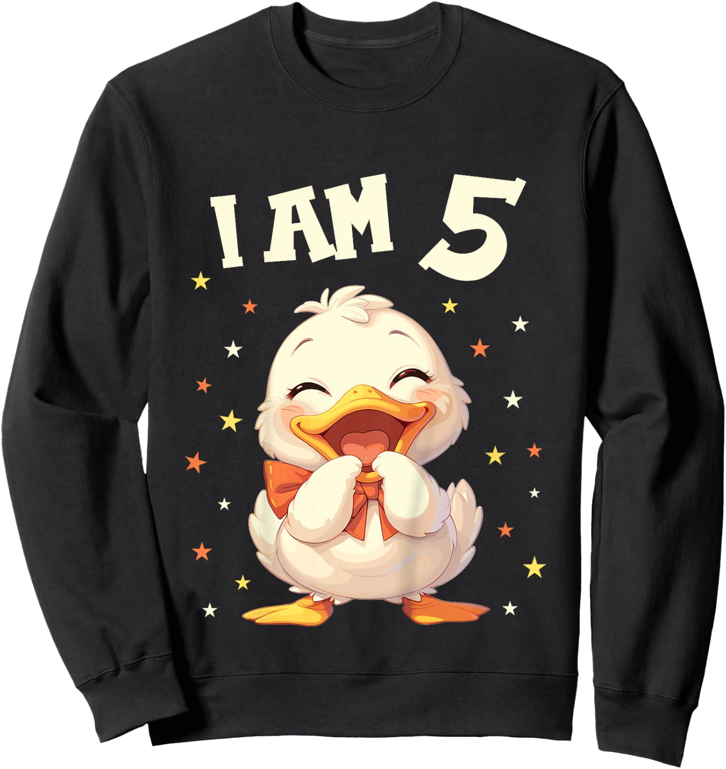 Kids 5 Years old 5 birthday Ducks Boy Girl Duck Sweatshirt - Sweatshirt | Black