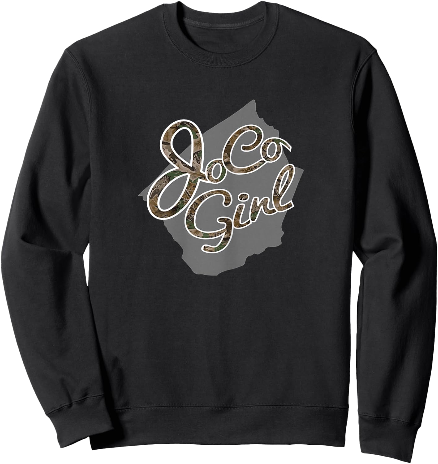Johnston County JoCo Girl Camo Sweatshirt - Sweatshirt | Black