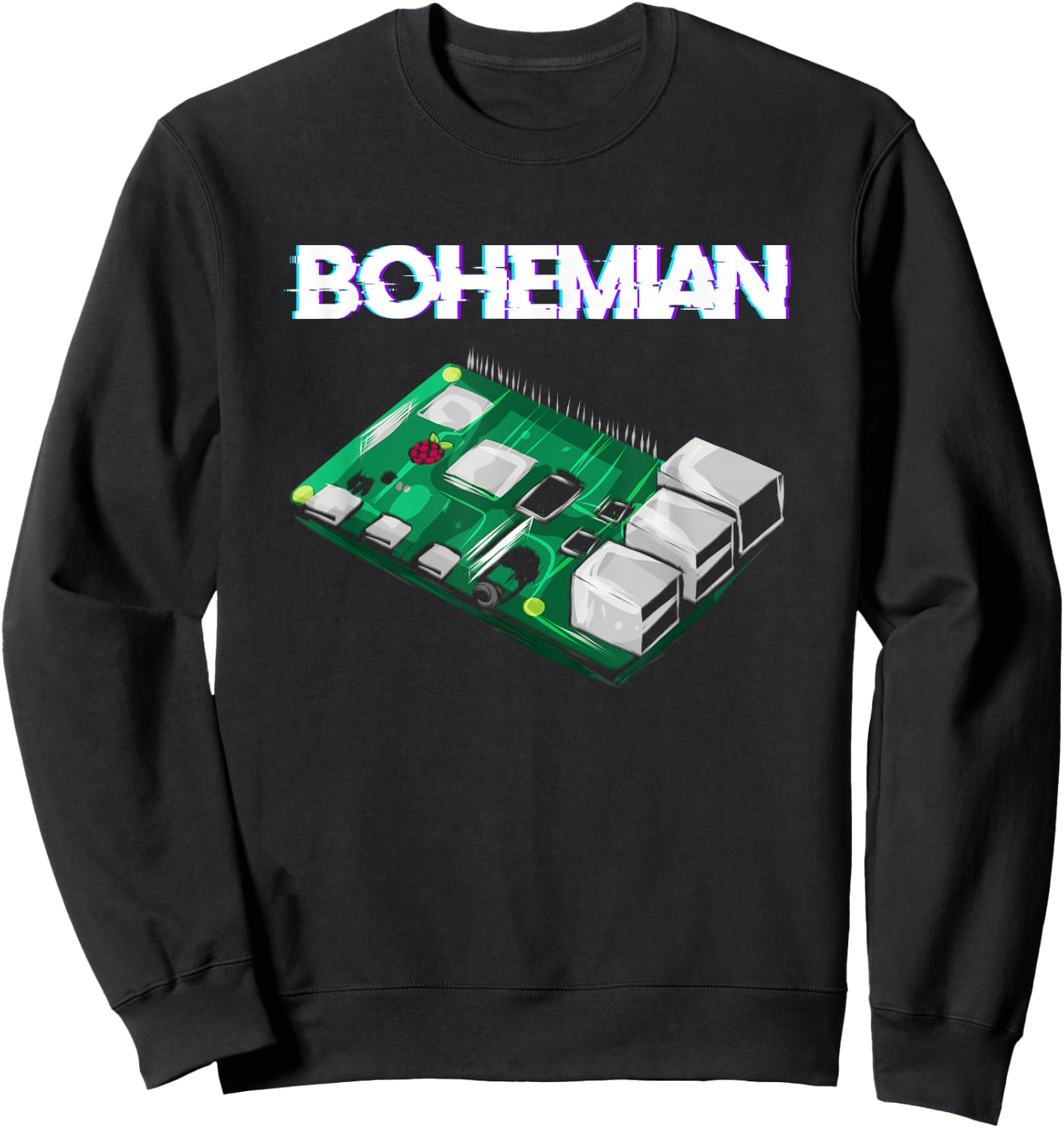 Bohemian Raspberry Computer Scientist Programmer Pi Gift Sweatshirt - Sweatshirt | Black