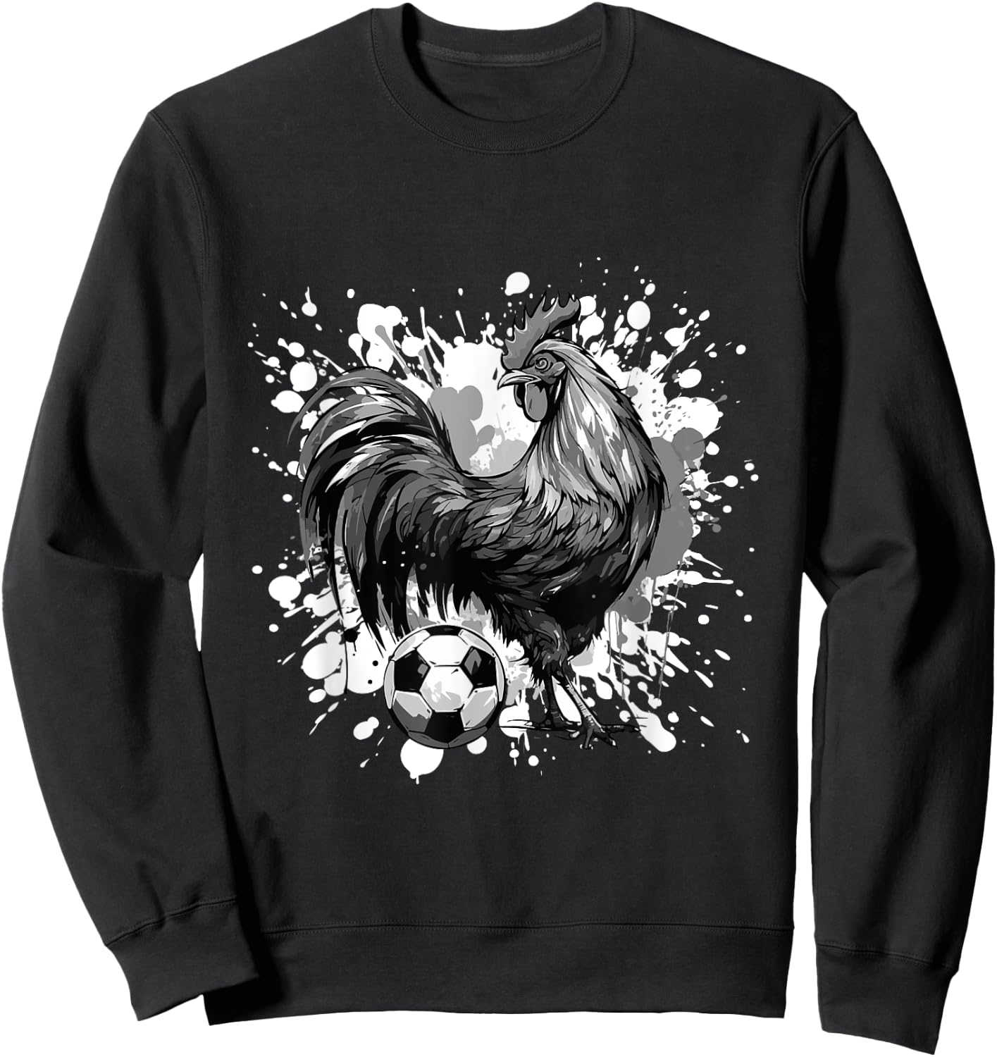 Rooster Playing Soccer Animal Sweatshirt - Sweatshirt | Black