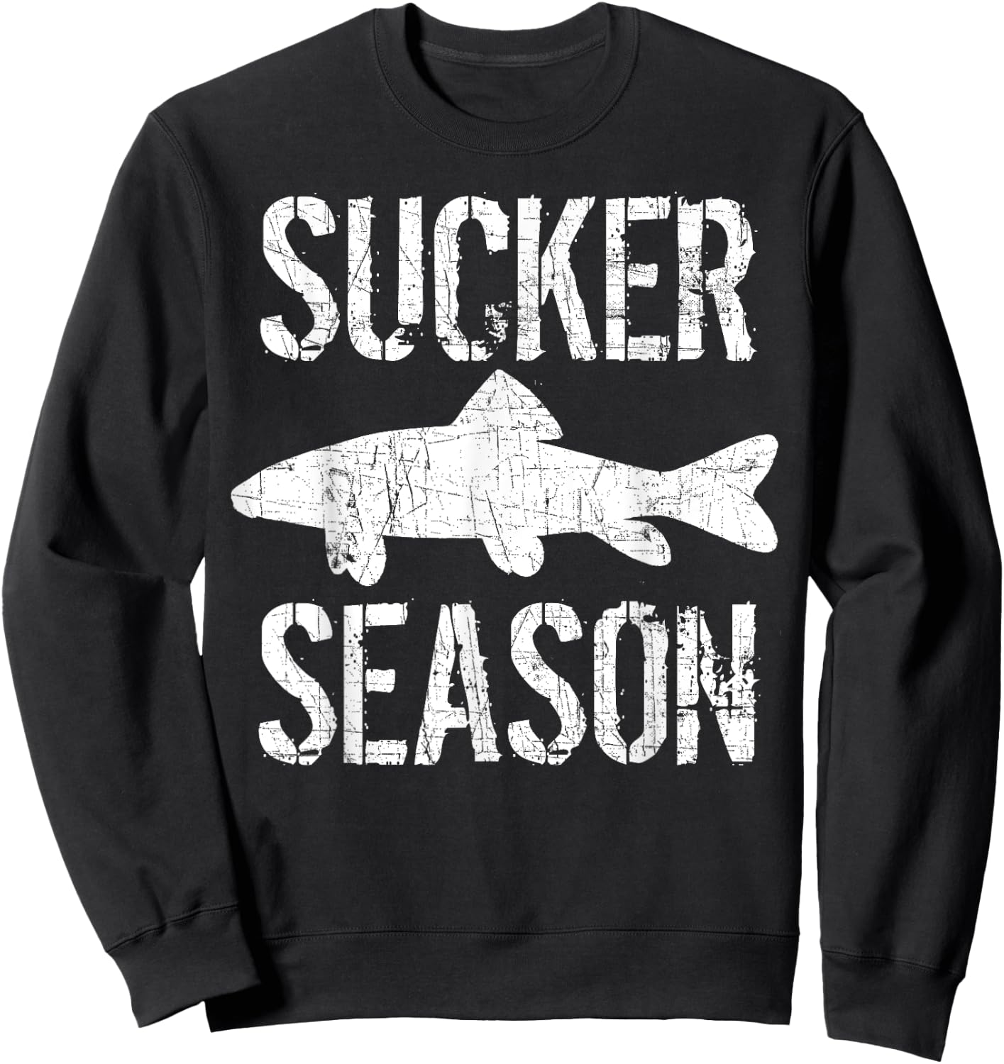 Musky Fishing Sucker Season Muskie Sweatshirt - Sweatshirt | Black