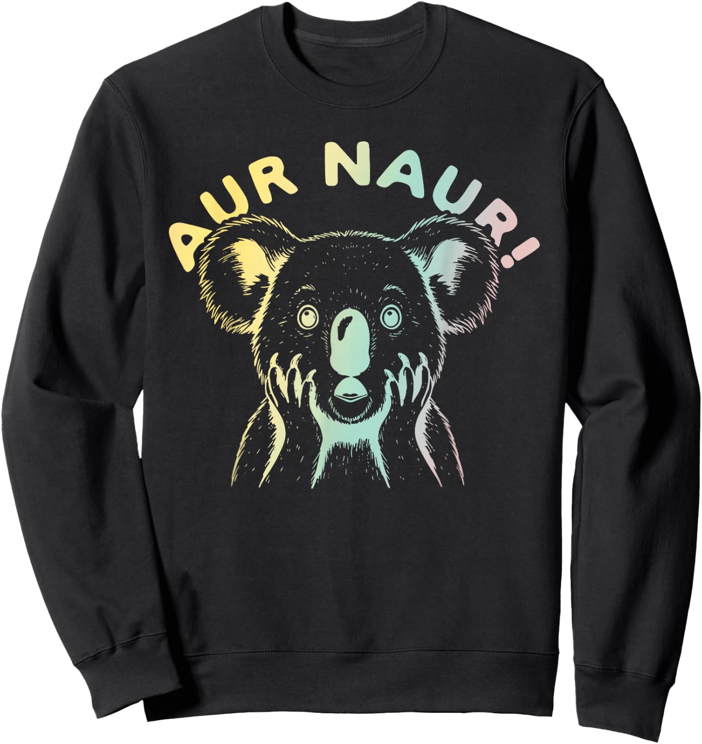 Aur Naur! Animal Design Sweatshirt - Sweatshirt | Black