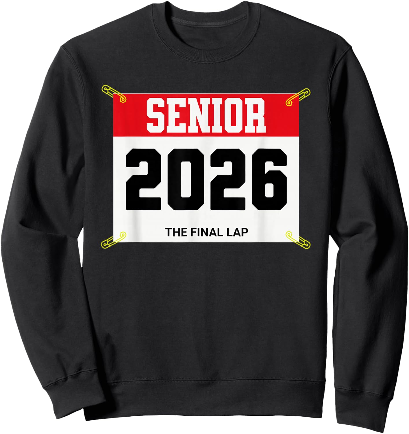 Track and Field Senior 2026 Race Bib The Final Lap Sweatshirt - Sweatshirt | Black
