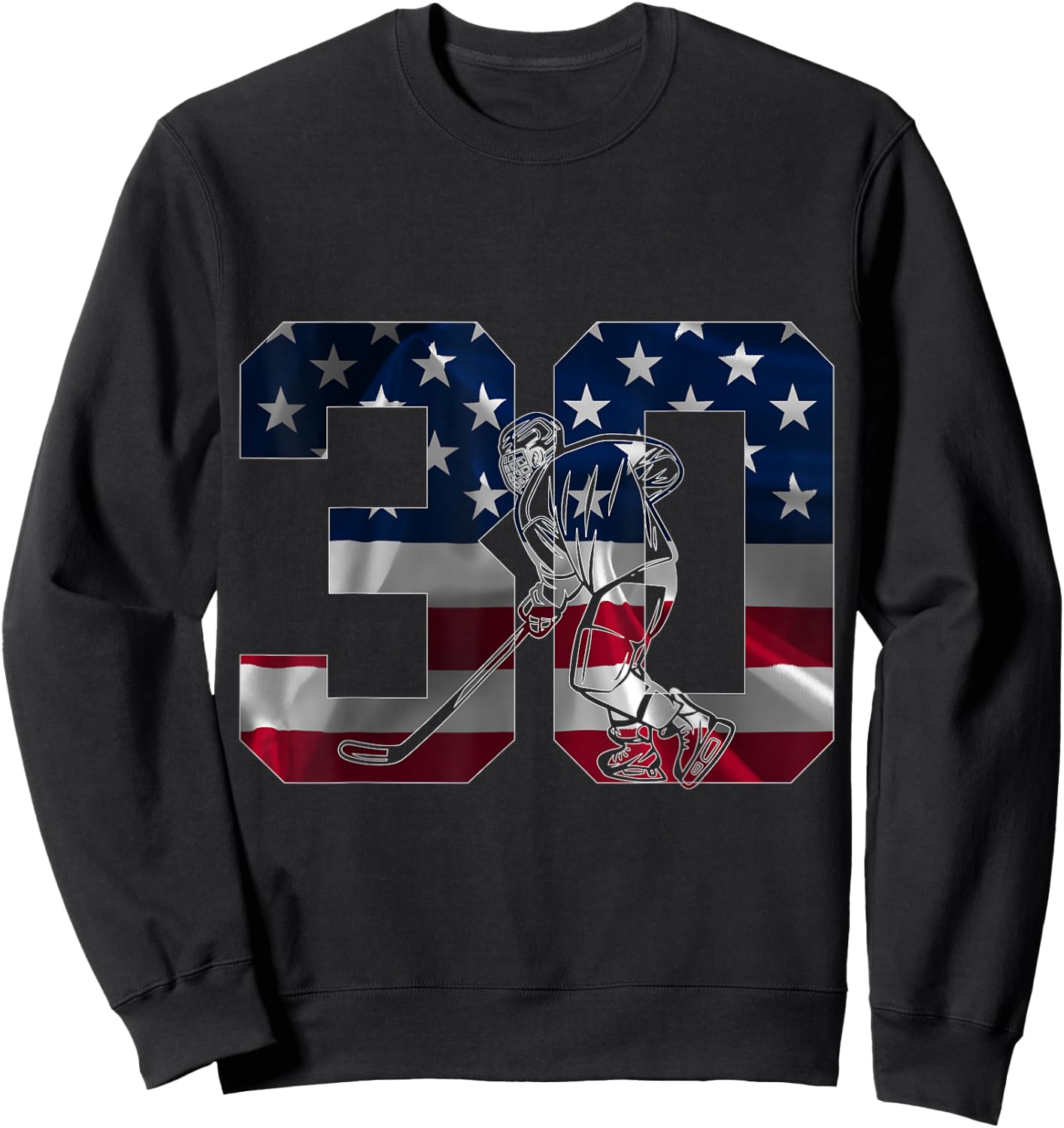 Numéro 30 Ans Hockey 30. Anniversaire Sweatshirt - Sweatshirt | Black