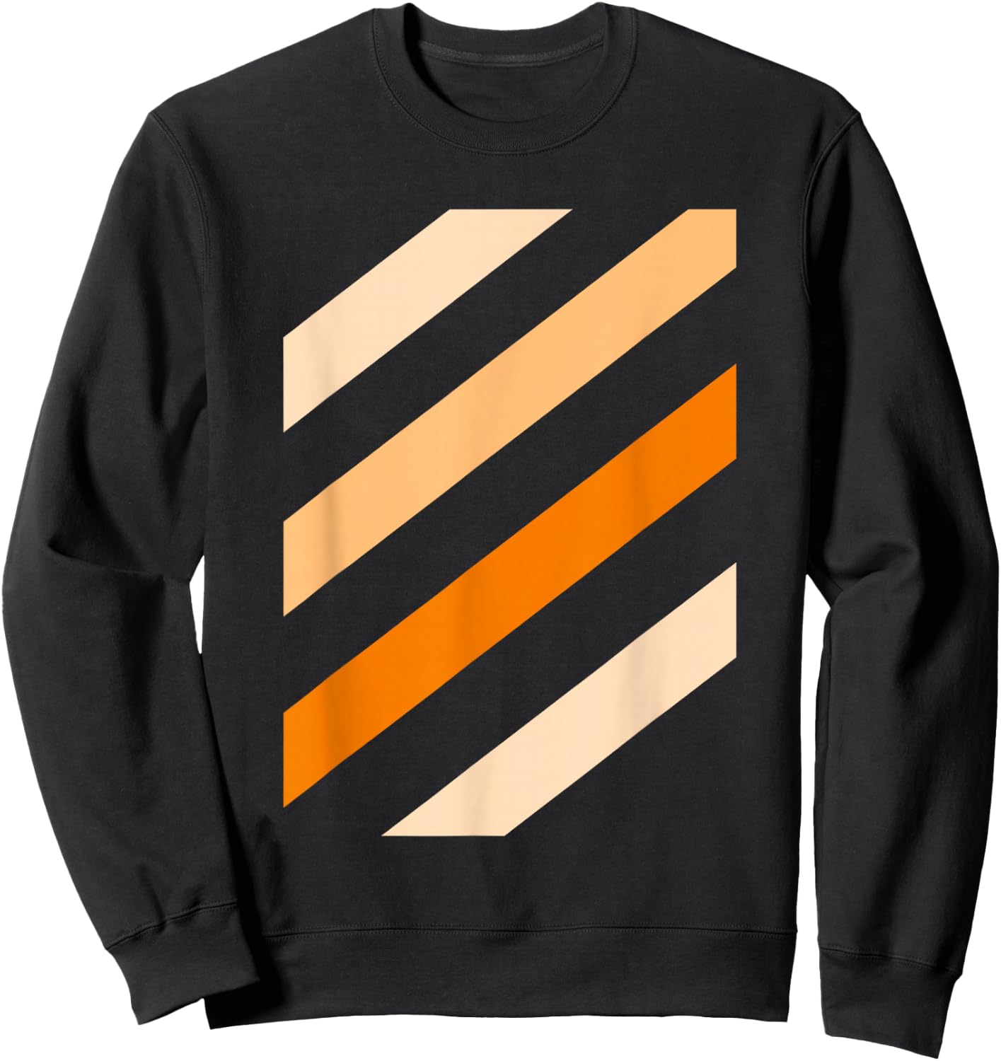 Orange Stripe Shades Orange Color Graphic Sweatshirt - Sweatshirt | Black