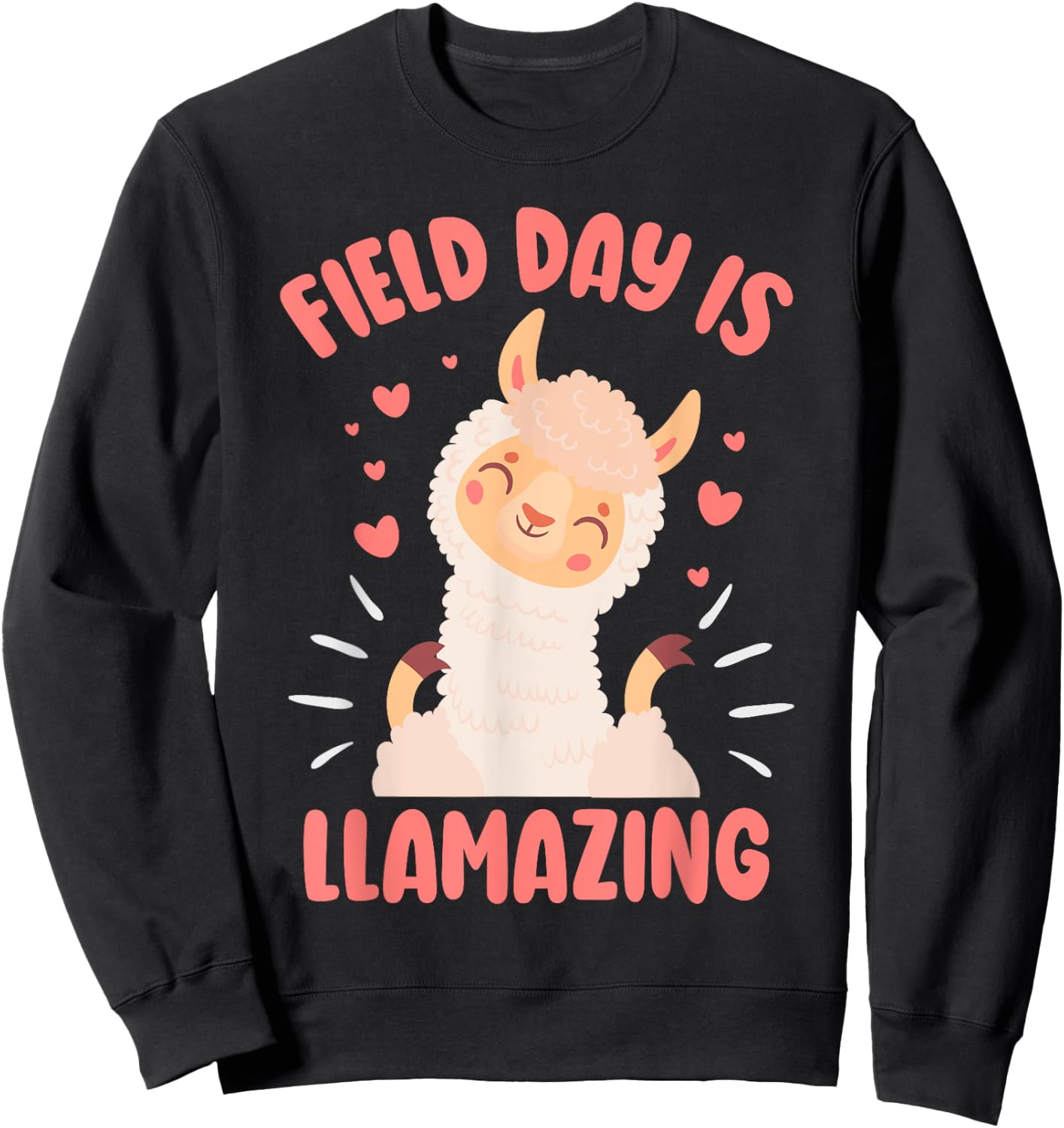 Llama Field Day Teacher Kids Alpaca Sweatshirt - Sweatshirt | Black