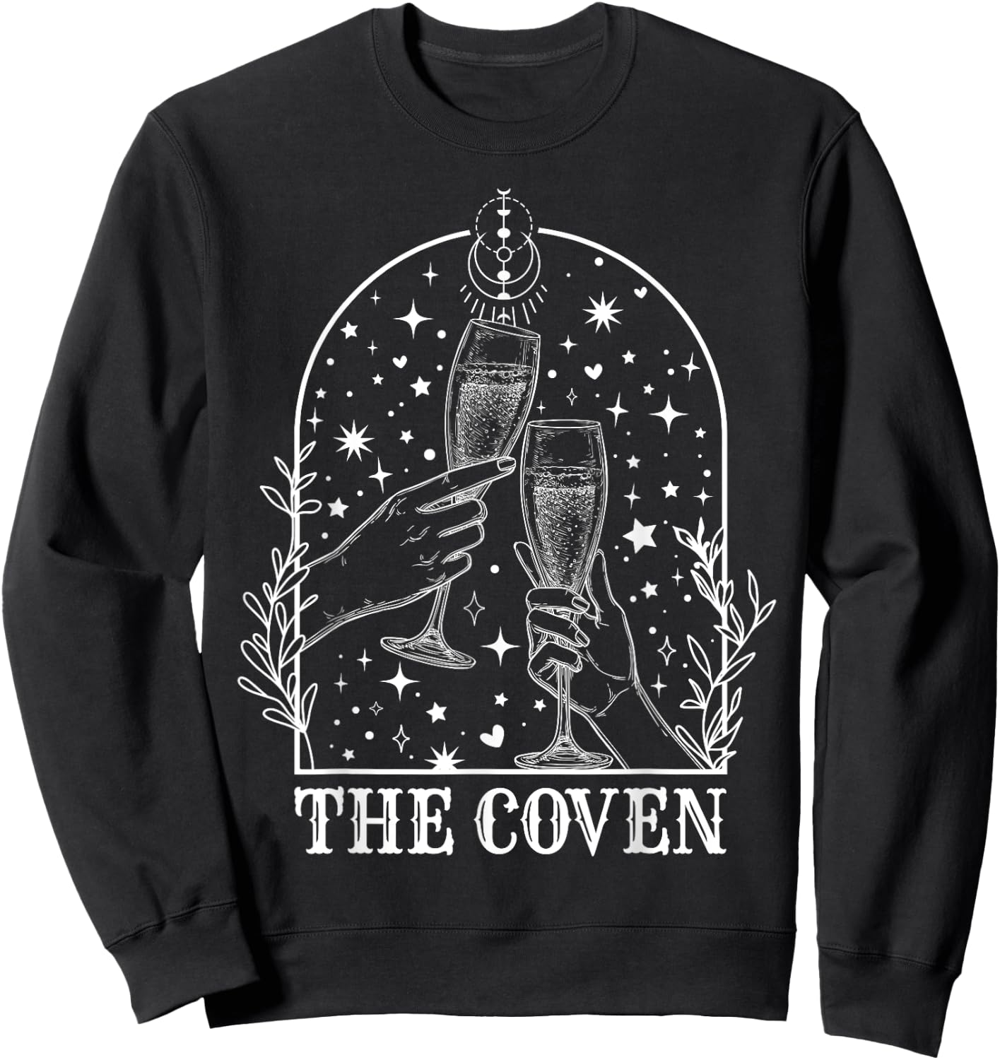 Witchy Coven Bride Tarot Matching Gothic Bachelorette Party Sweatshirt - Sweatshirt | Black