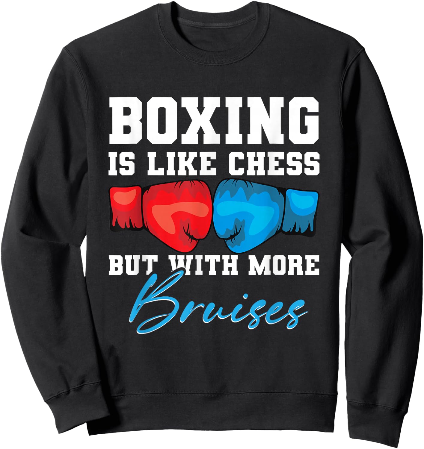 Shadow Boxing Punching Kickboxing Bag Gloves Boxer Fighting Sweatshirt - Sweatshirt | Black