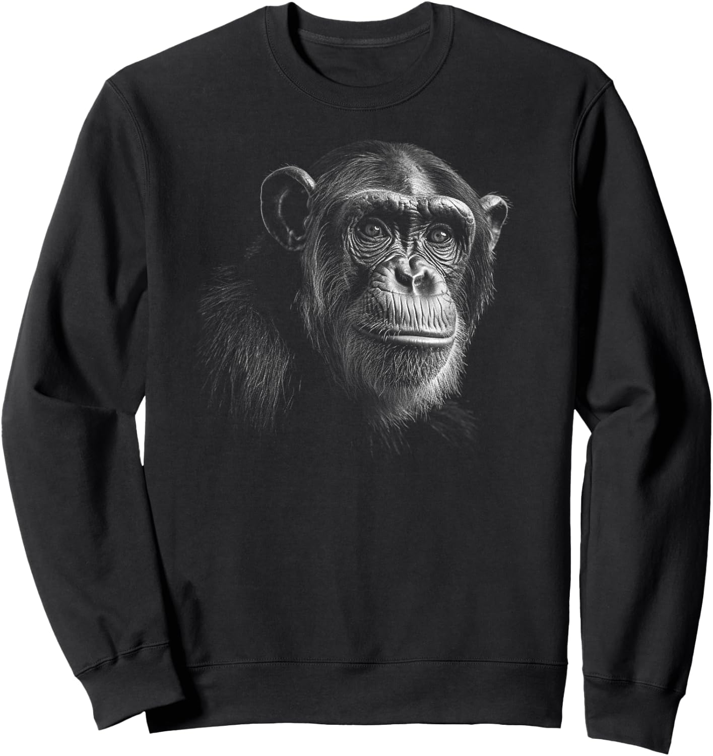Cute Chimpanzee Monkey Primate Portrait Chimp Sweatshirt - Sweatshirt | Black