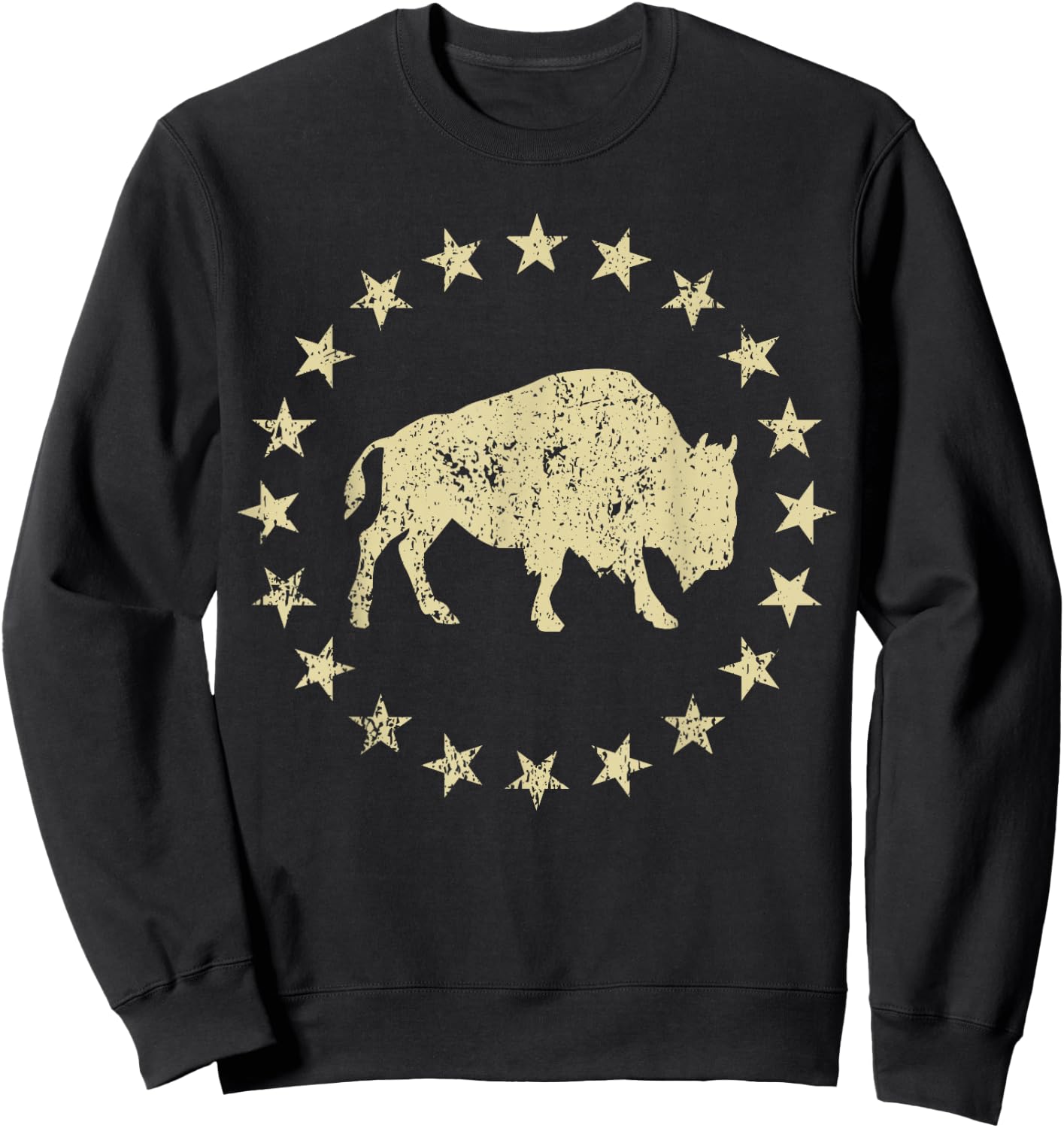 Buffalo Graphic Bison And Stars I Buffalo Sweatshirt - Sweatshirt | Black