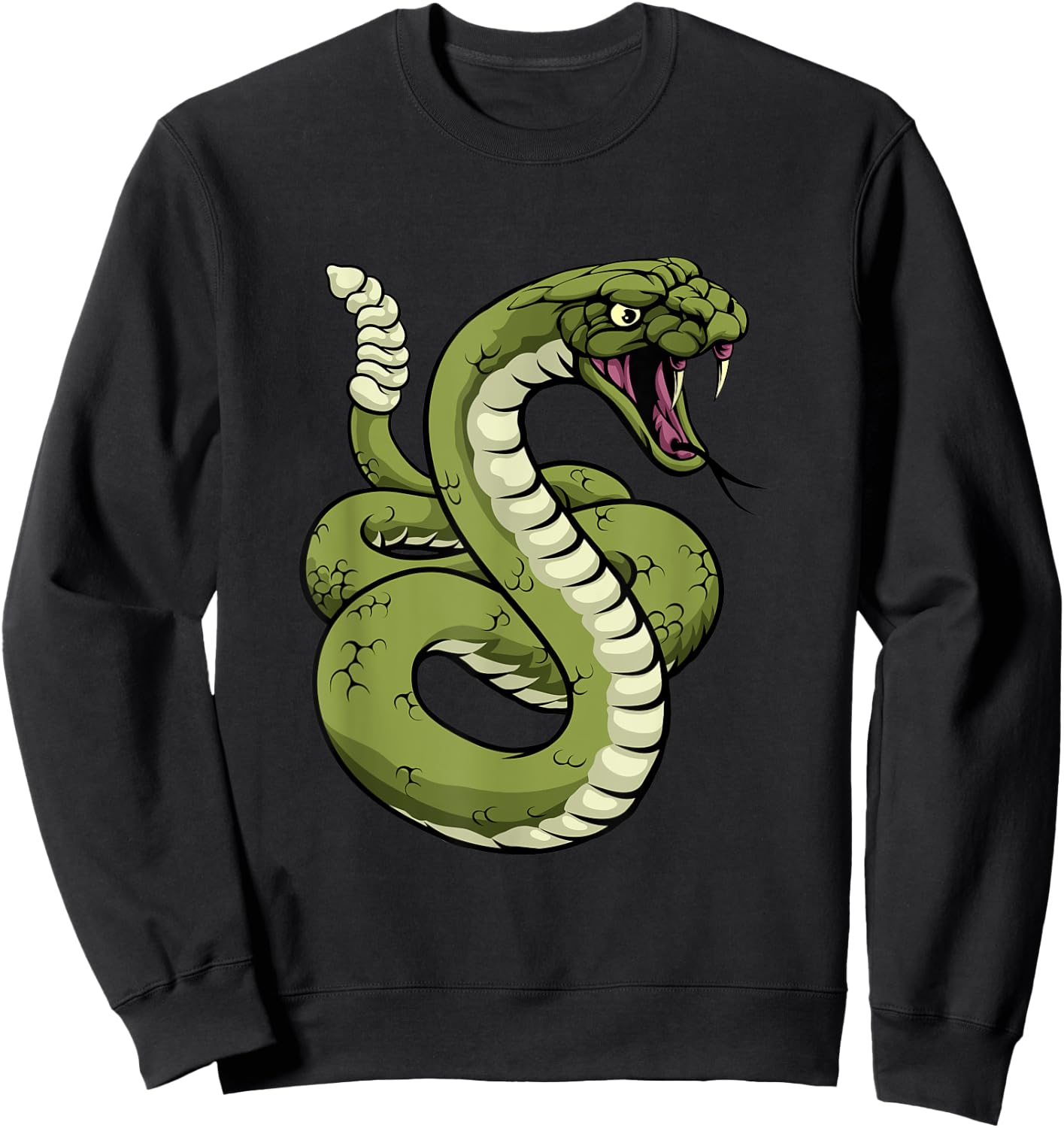 Rattlesnake Snake Animal Cartoon Design Sweatshirt - Sweatshirt | Black