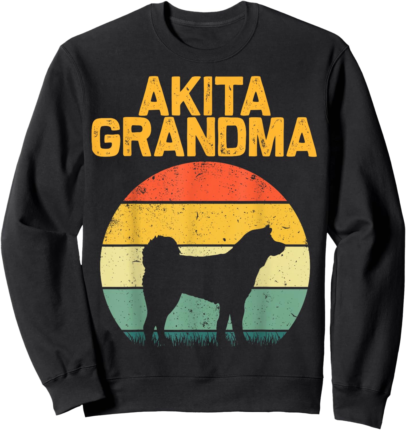 Funny Akita Dog Design For Grandma Women Shibu Inu Lovers Sweatshirt - Sweatshirt | Black