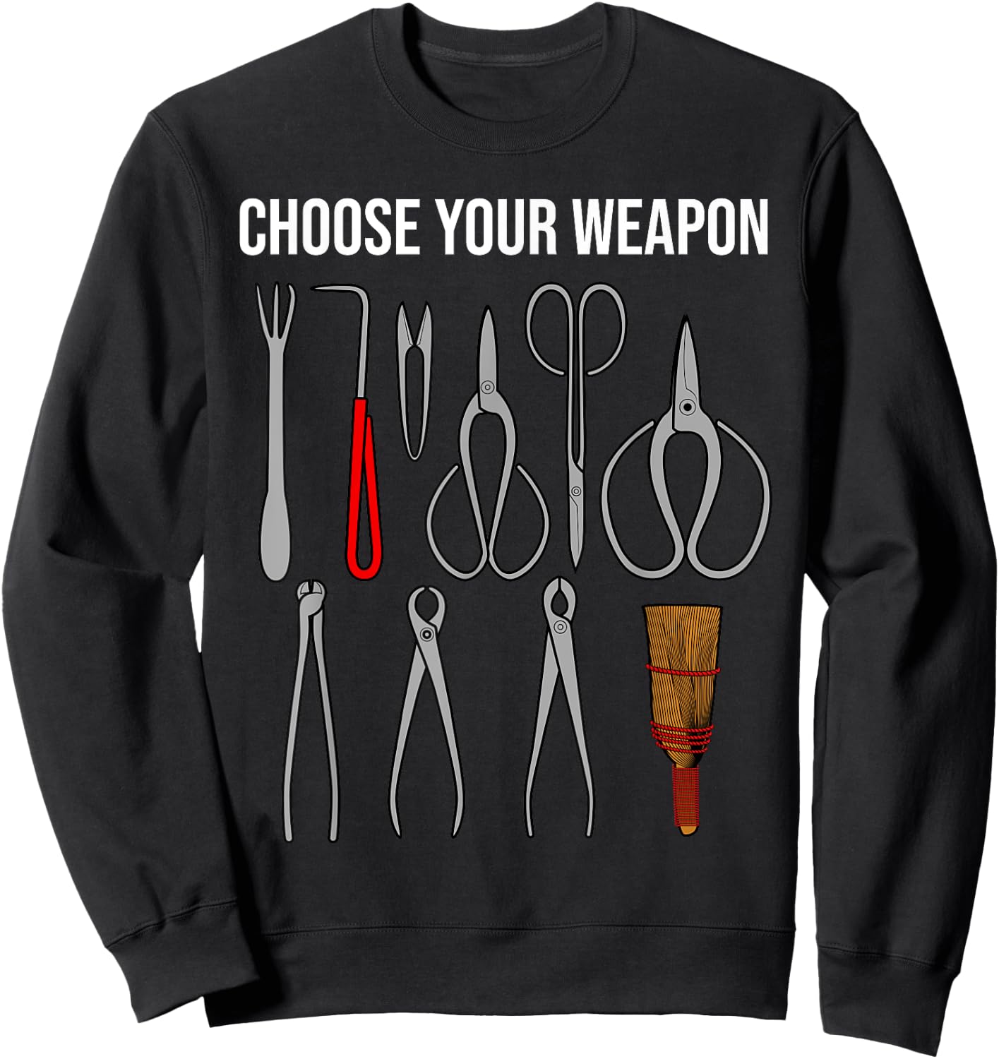 Funny Bonsai Gardening Tools Design Women Pruning Sweatshirt - Sweatshirt | Black