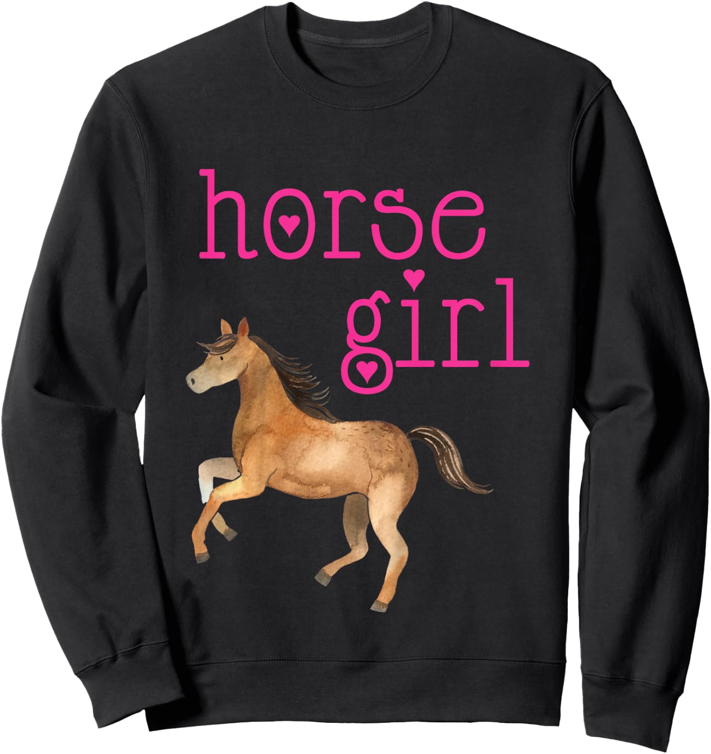 Horse Girl Shirt Cute Just A Girl Who Loves Horses Art Gift Sweatshirt - Sweatshirt | Black