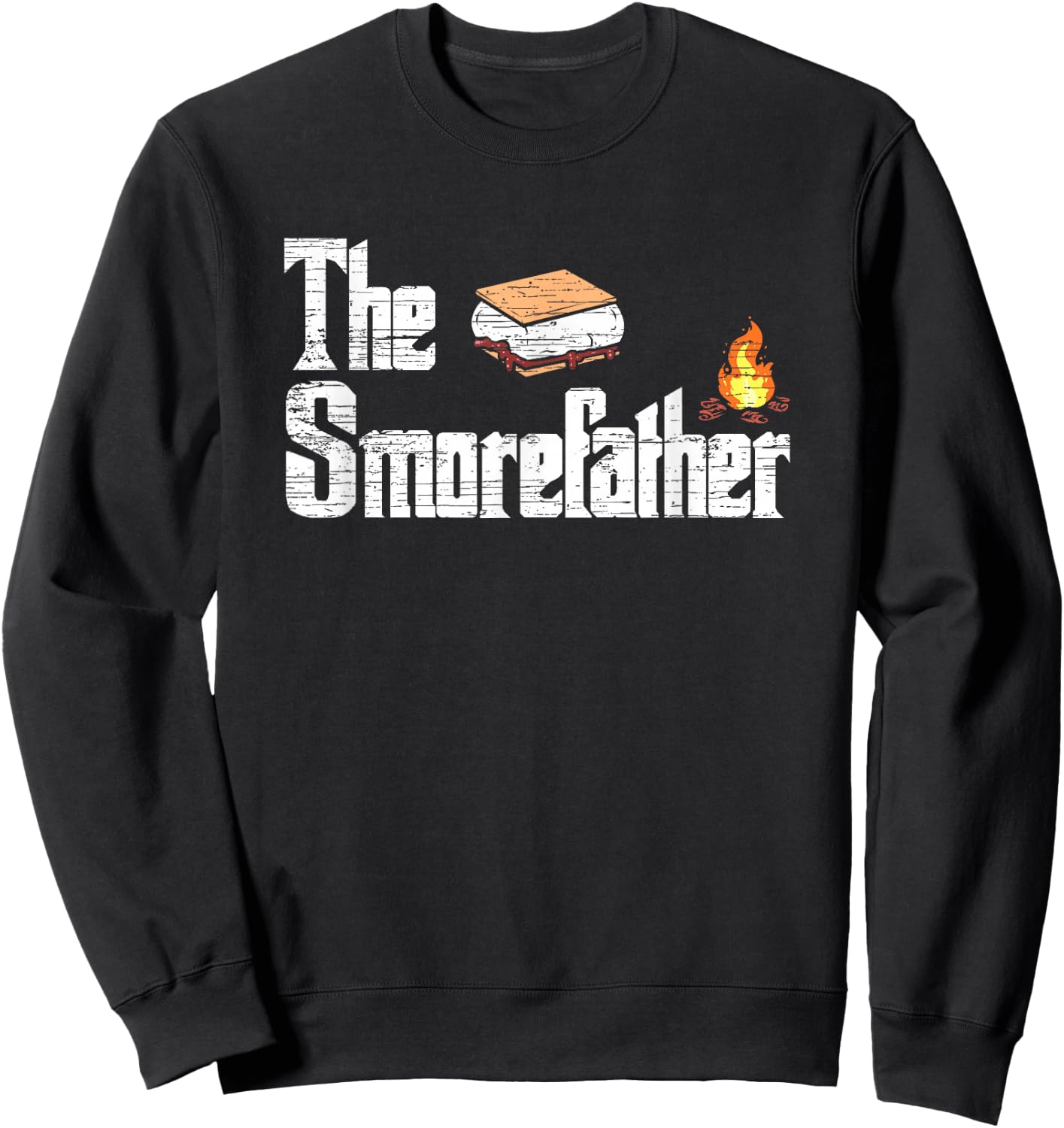 The Smorefather - Funny Smore Campfire Sweatshirt - Sweatshirt | Black