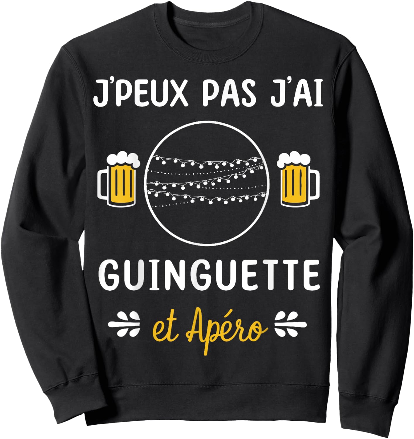 Je peux pas j'ai Guinguette , Black, S Sweatshirt - Sweatshirt | Black