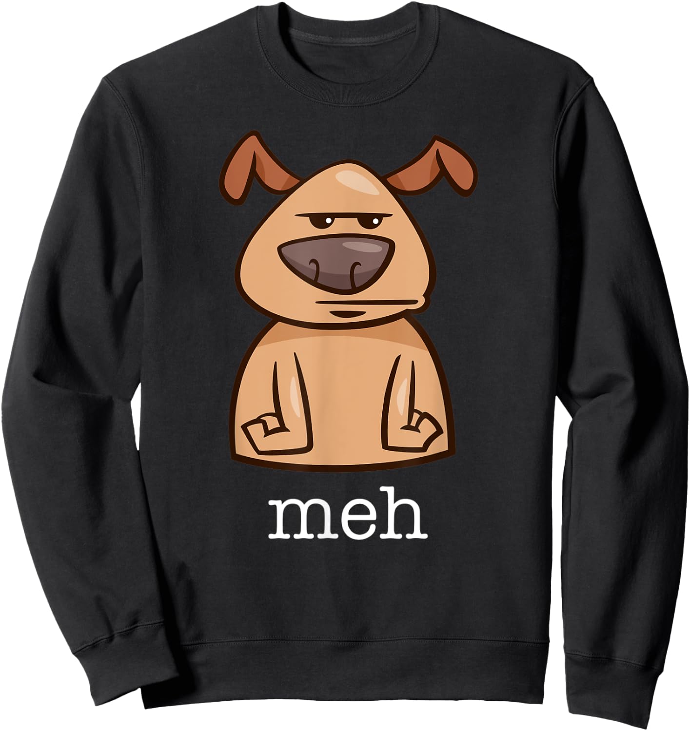 Funny Meh Dog Gift Dog Lovers Sweatshirt - Sweatshirt | Black