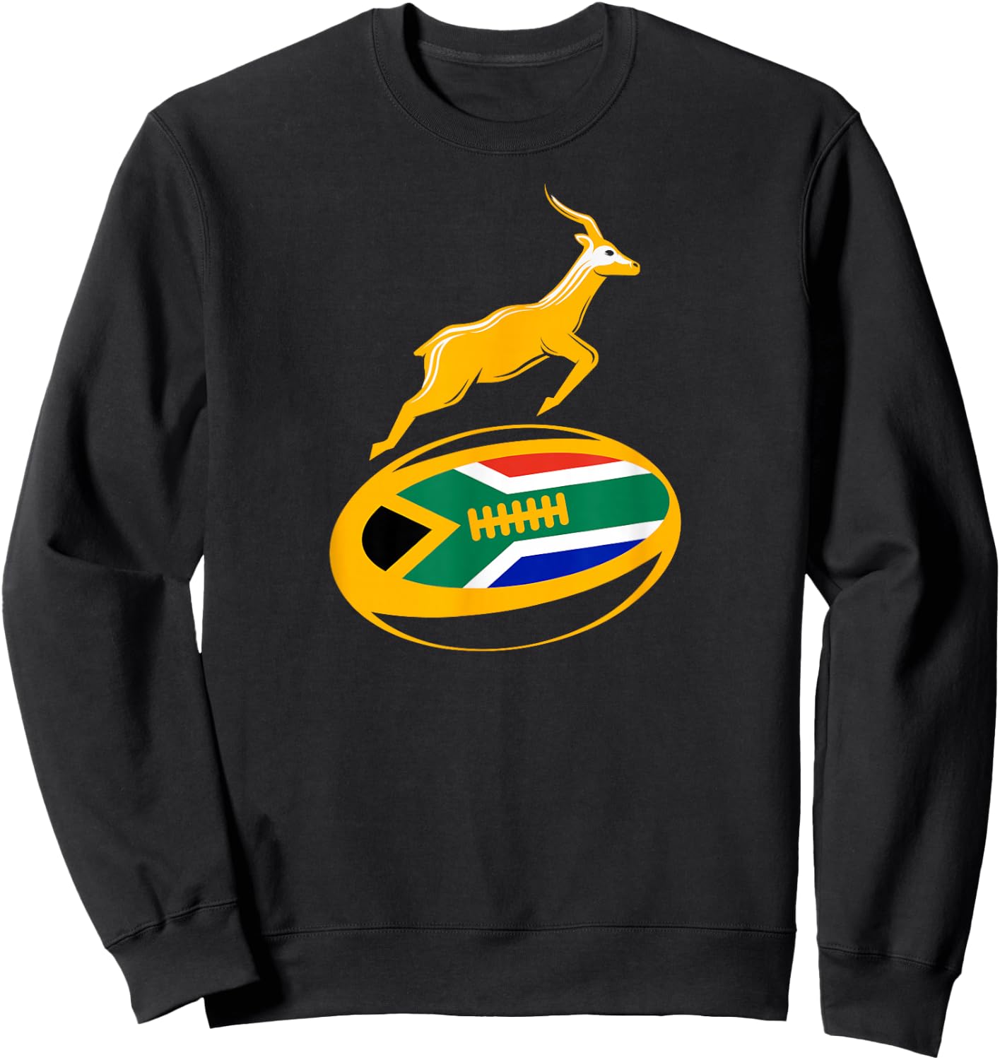 Springbok Rugbyball & Südafrikanische Flagge, Herren, Damen und Kinder Sweatshirt - Sweatshirt | Black