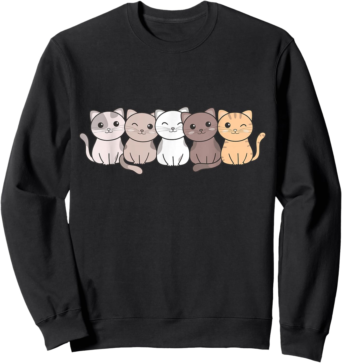 Katze Kawaii Katzen Niedliche Tiere Für Kinder Katzen Sweatshirt - Sweatshirt | Black