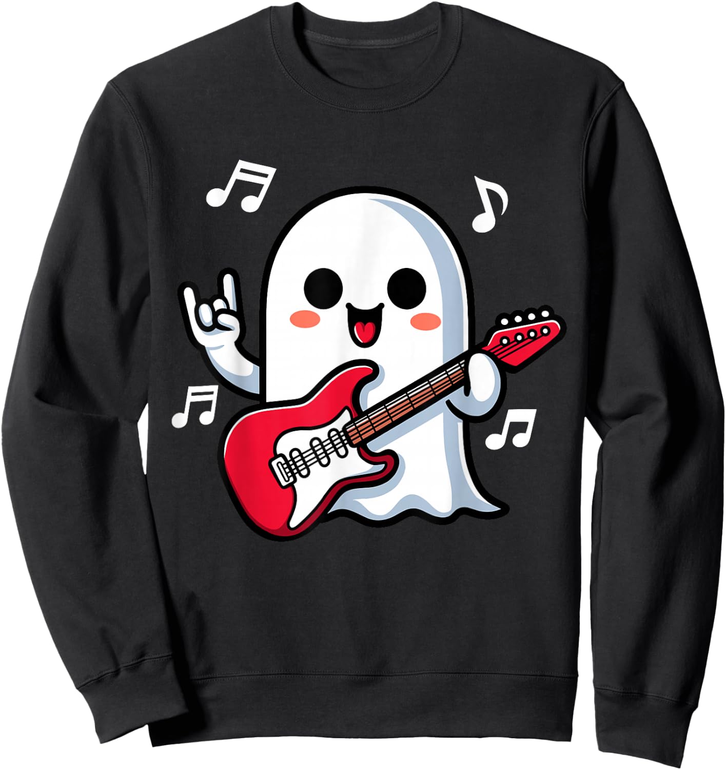 Spooky Ghost Electric Guitar Rock And Roll Boys Sweatshirt - Sweatshirt | Black