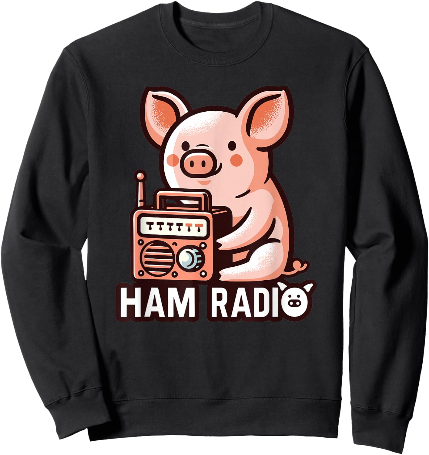 Ham Radio Pig Lover Geek CW Operator Sweatshirt - Sweatshirt | Black