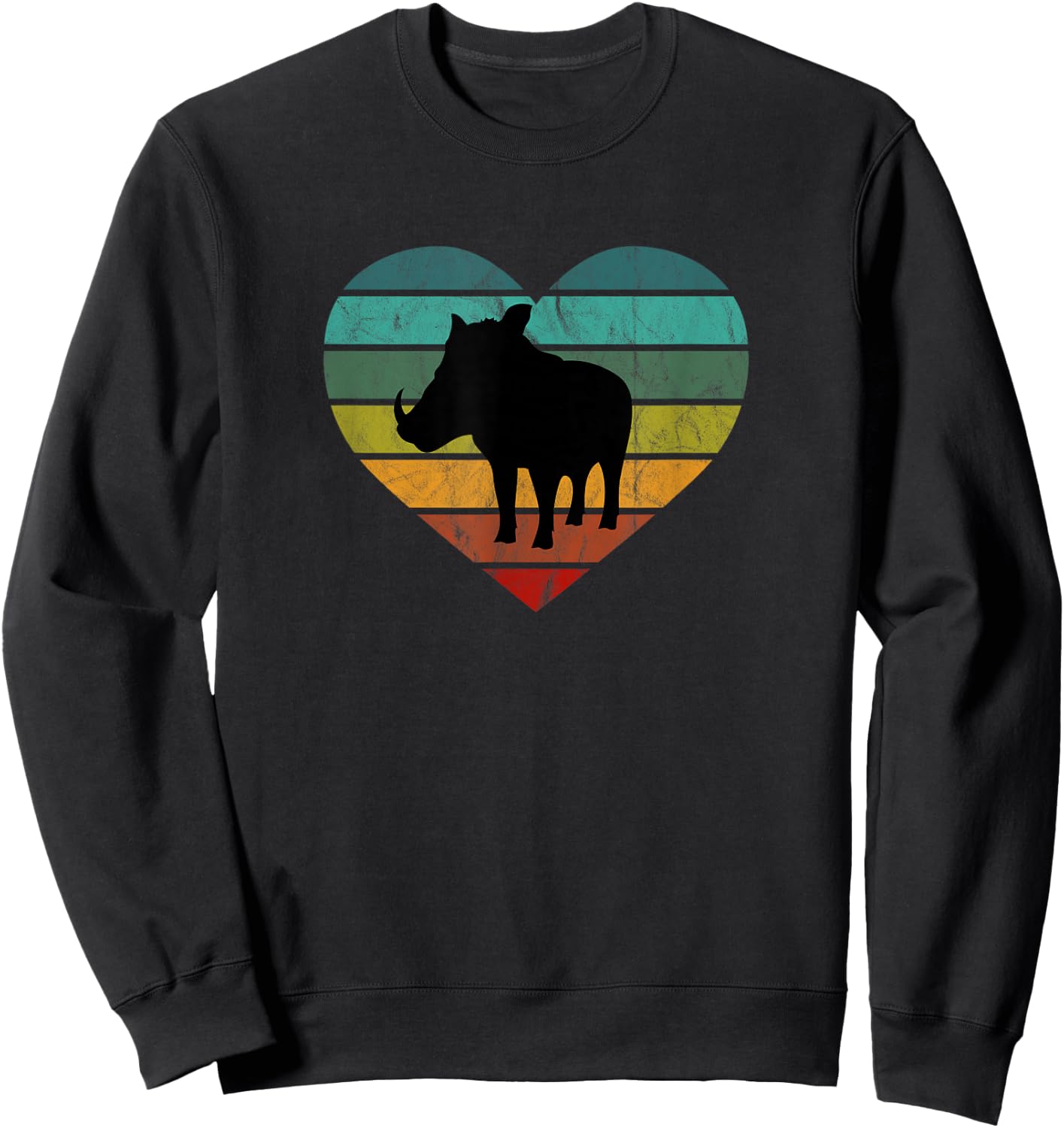 I Love Warthogs in Africa Heart Wilderness Serengeti Sweatshirt - Sweatshirt | Black