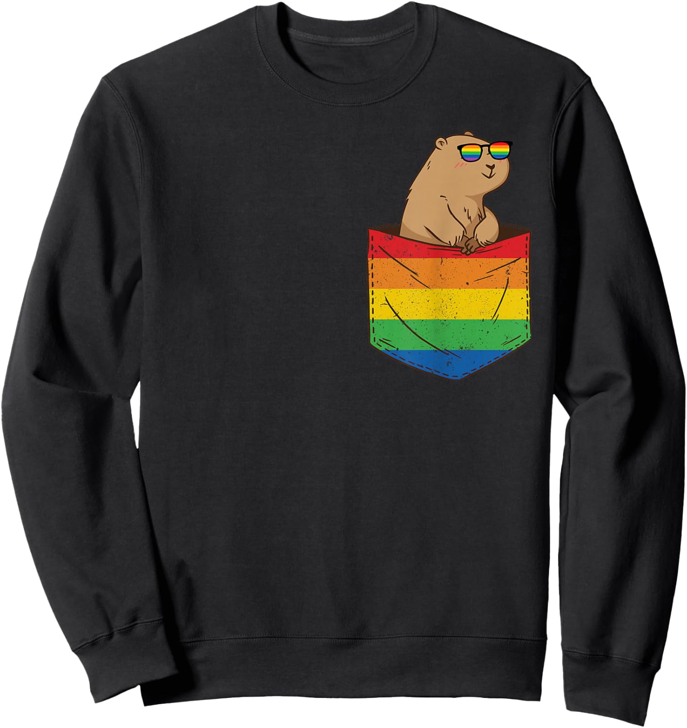 Lustige Taschen-Nager LGBT Tier Regenbogen Flagge Gay Pride Sweatshirt - Sweatshirt | Black