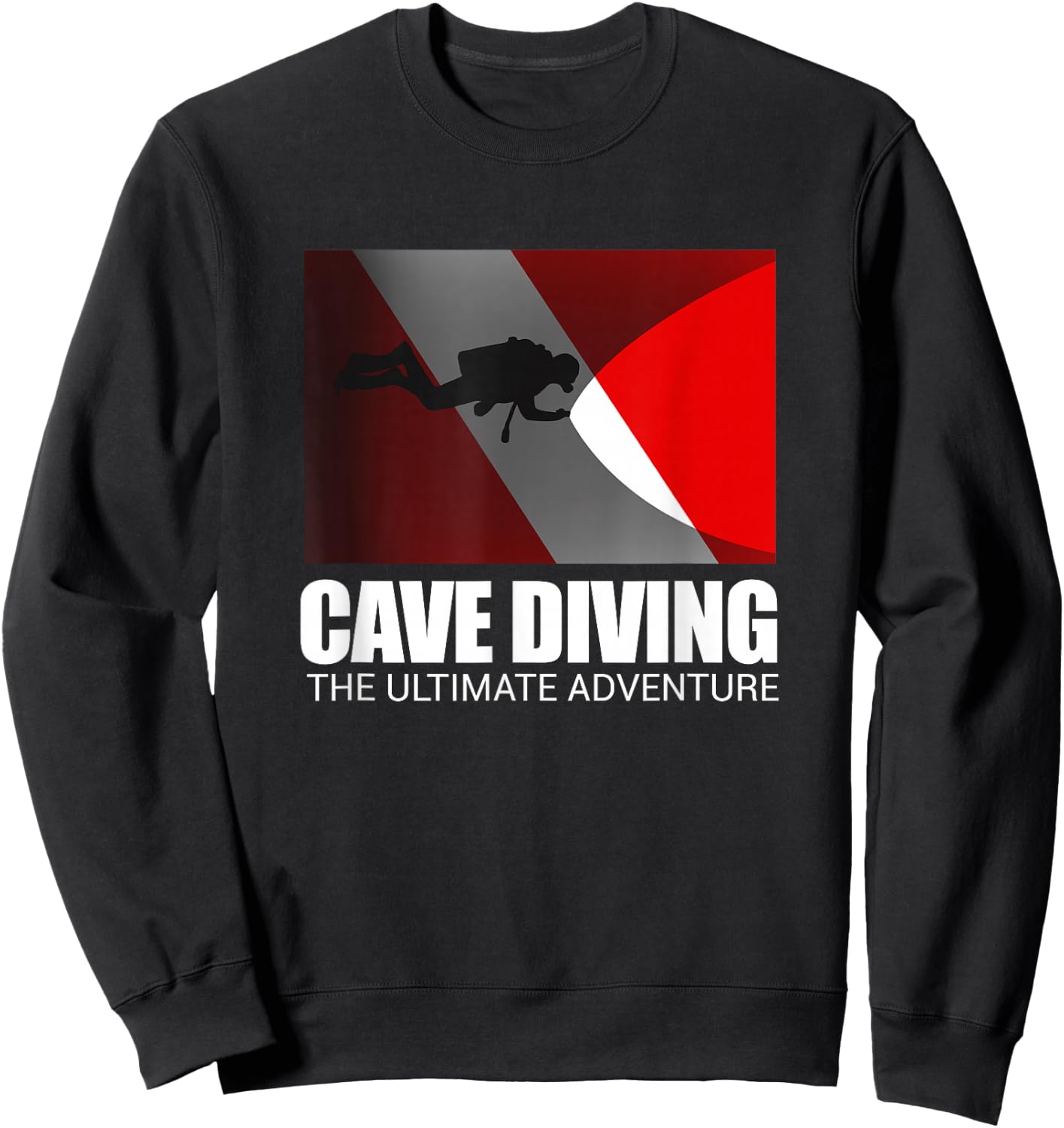 Cave Lamp Diving Ocean Freediving Sea Apnea Dive Gift Sweatshirt - Sweatshirt | Black