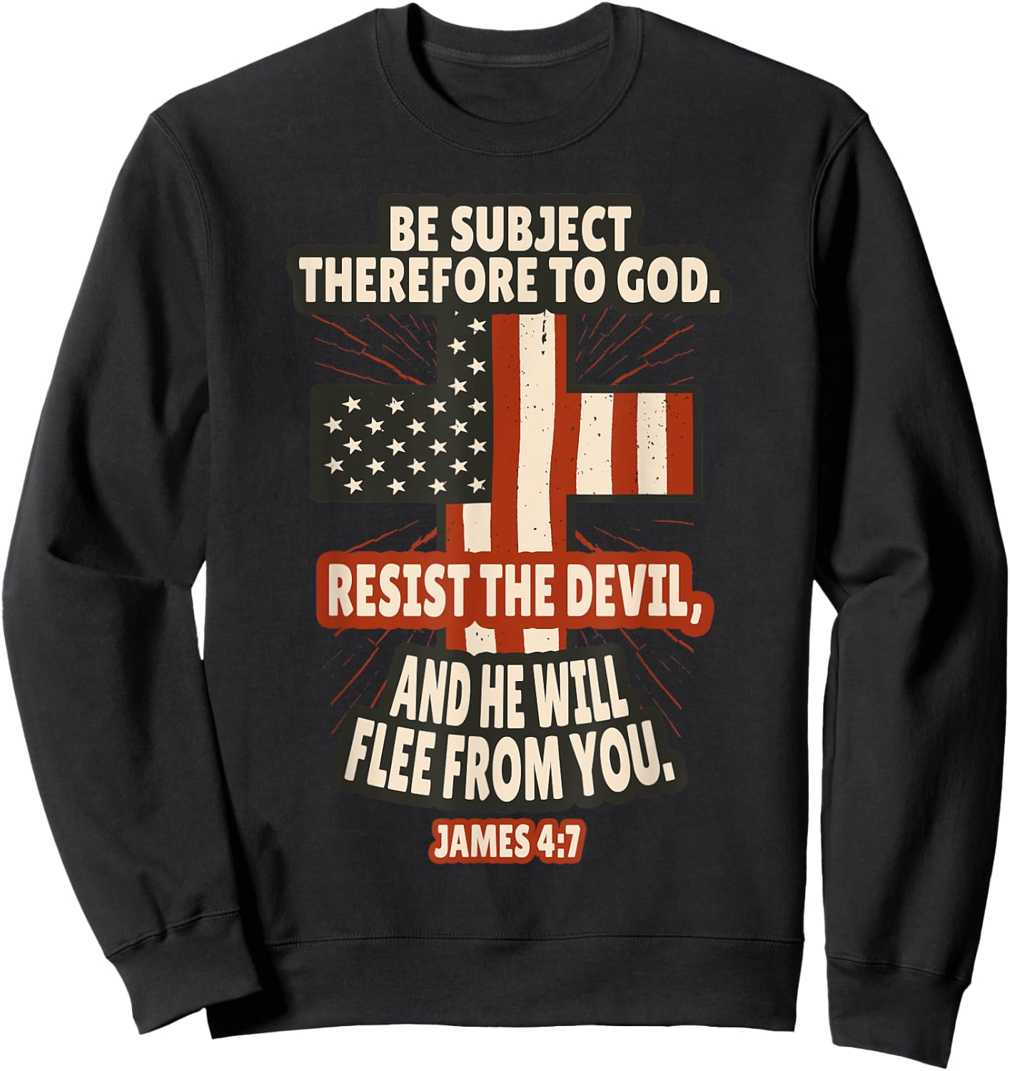 James 4:7 Bible Verses Scripture Sweatshirt - Sweatshirt | Black