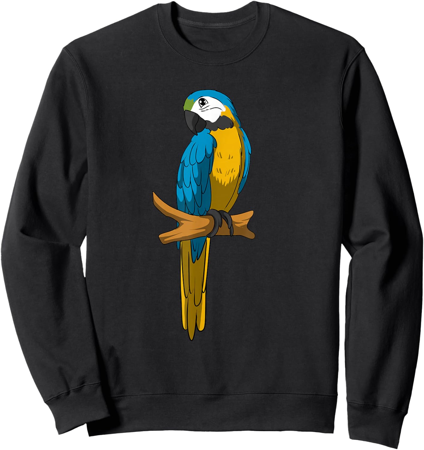 Funny Blue And Gold Macaw Parrot Sweatshirt - Sweatshirt | Black