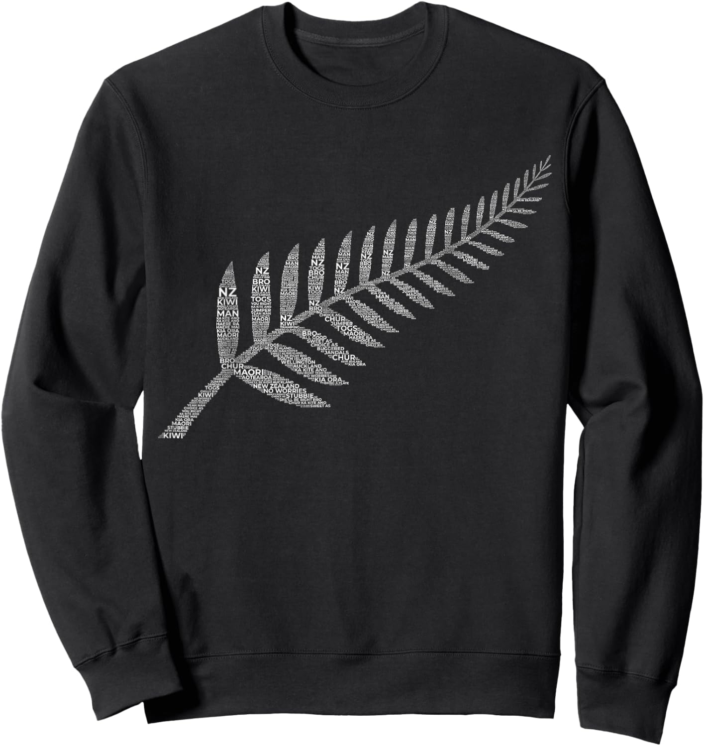 Fern New Zealand Slang Shirts for Kiwis Maori NZ New Zealand , black Sweatshirt - Sweatshirt | Black