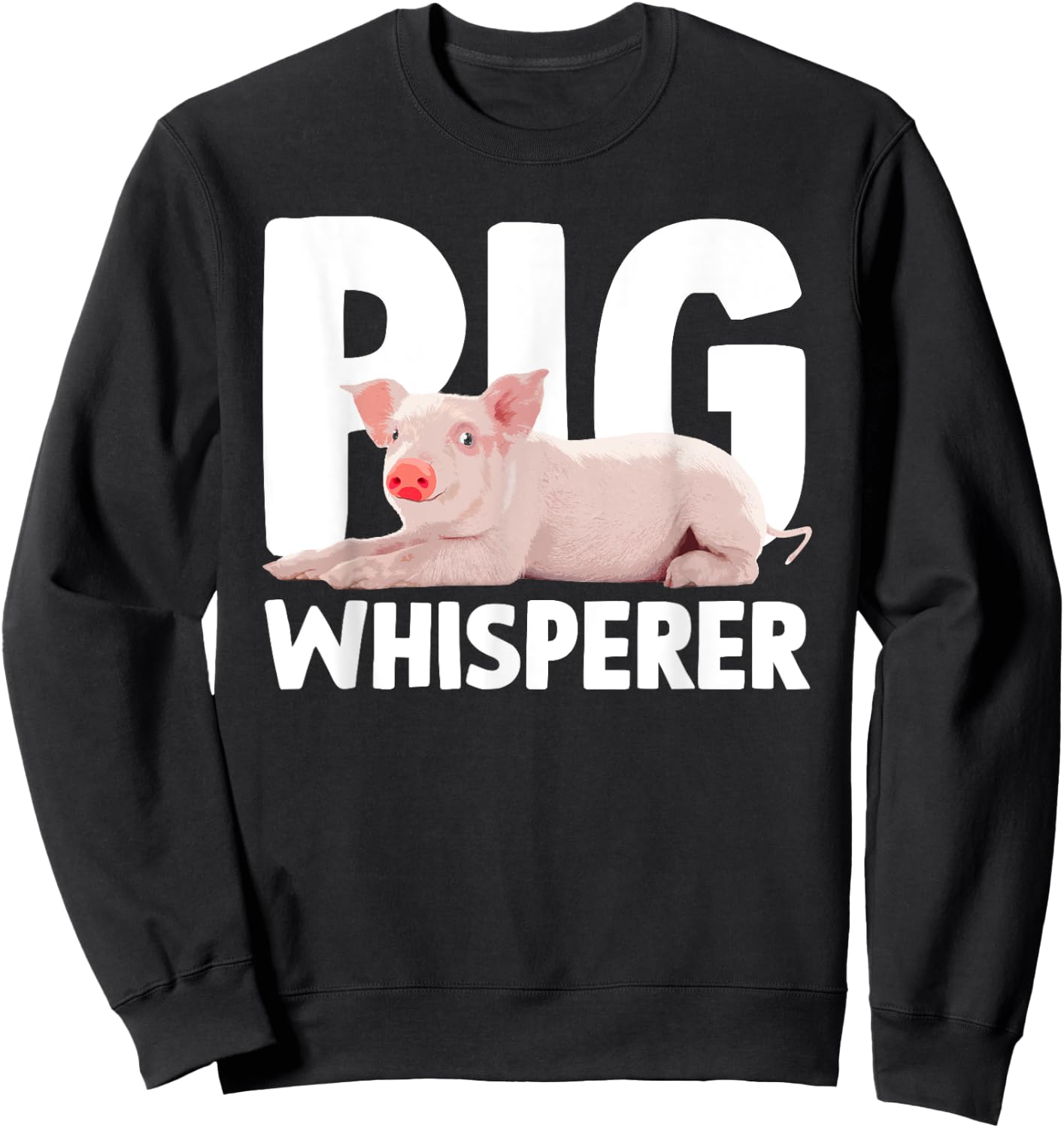 Cute Pig Whisperer Design Women Farmer Pig Lovers Sweatshirt - Sweatshirt | Black