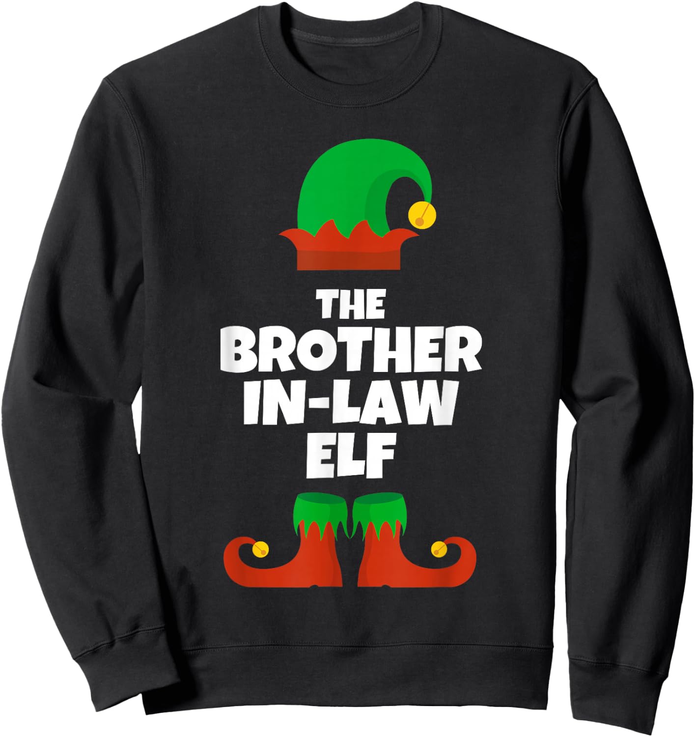 Family The Brother-In-Law Elf Christmas Pj Pajama Xmas Sweatshirt - Sweatshirt | Black