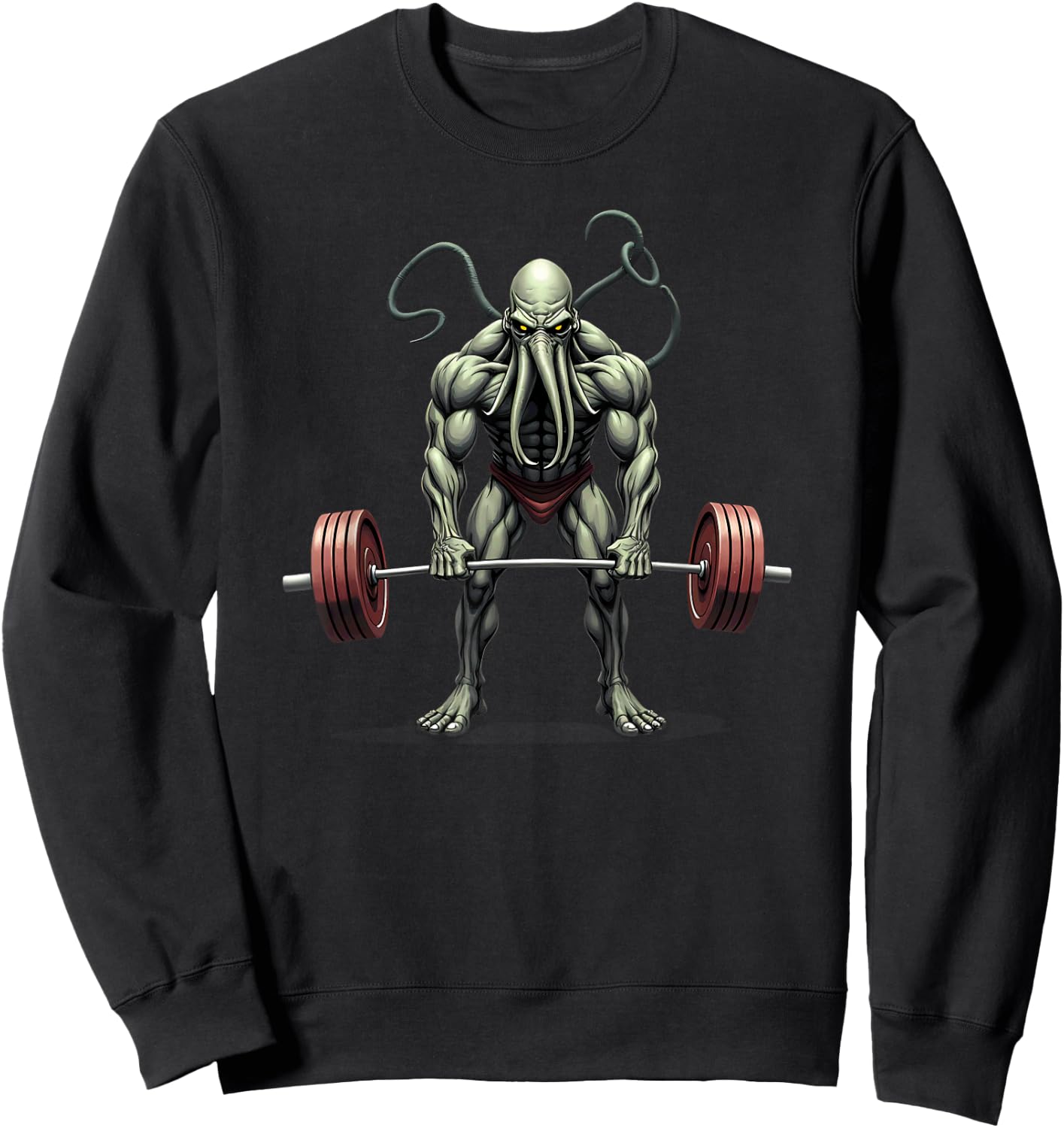 Workout Gym Cthulhu Deadlift Weightlifting Sweatshirt - Sweatshirt | Black