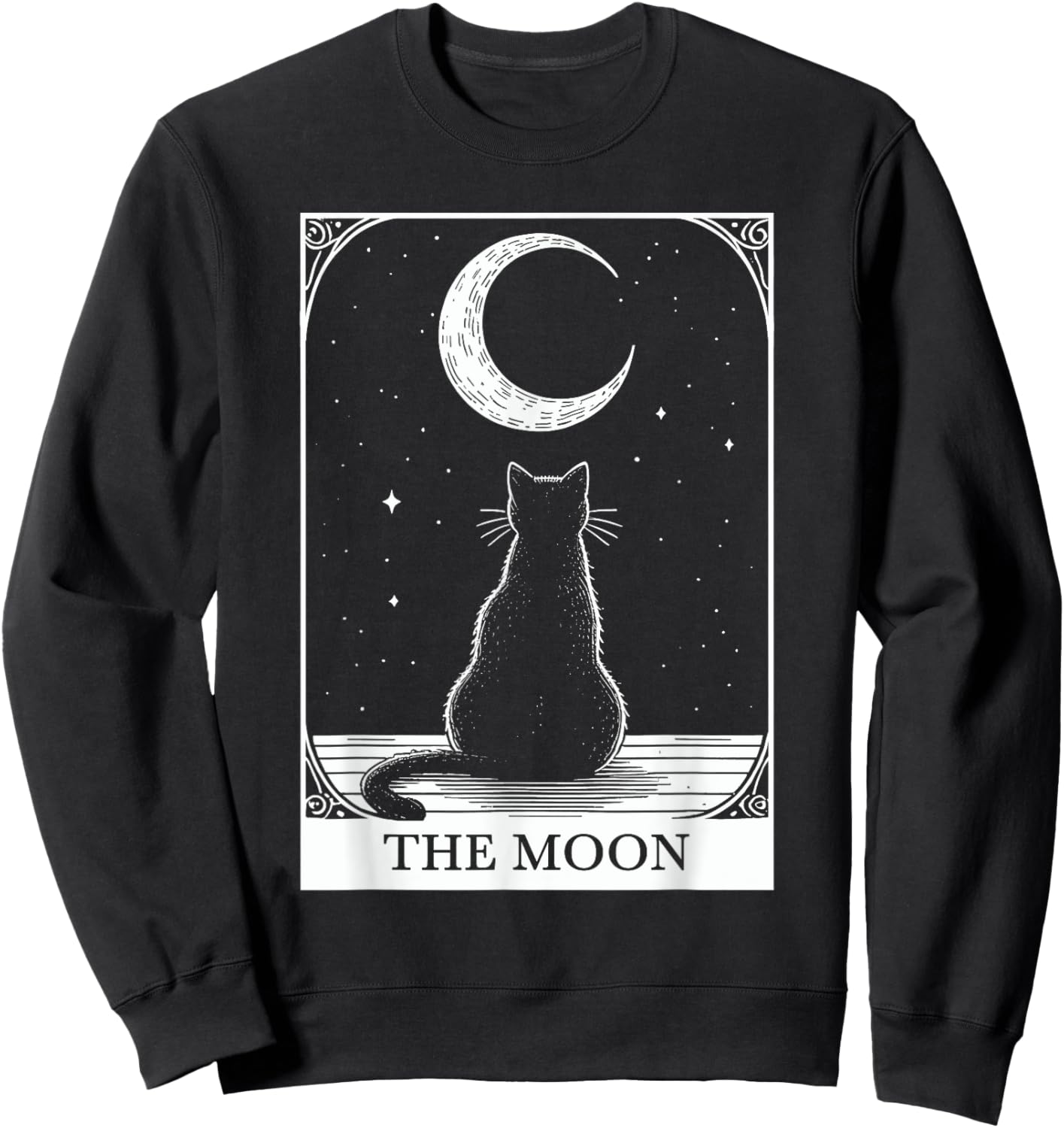 Tarot Card Vintage Crescent Moon Black Cat Mom Cat Lovers Women Kids Sweatshirt - Sweatshirt | Black