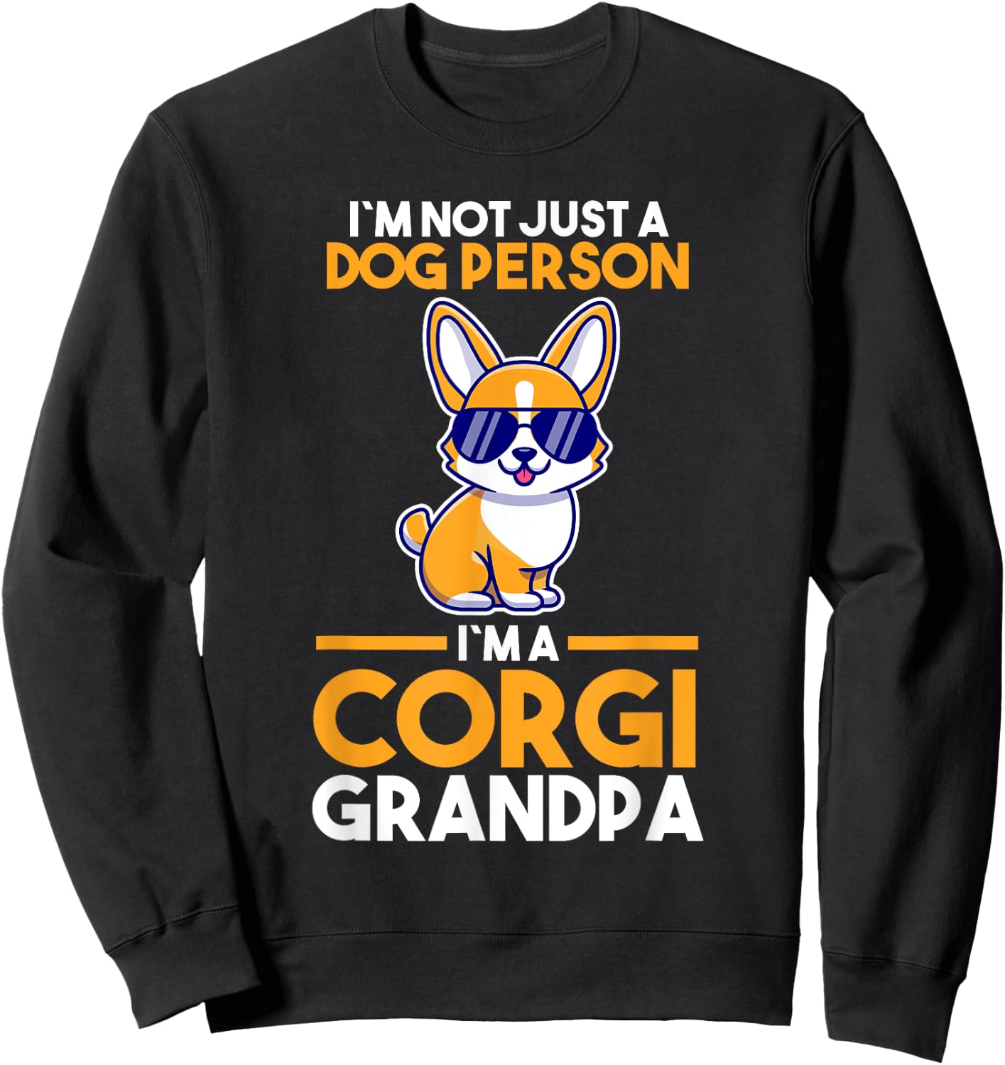 Dog Grandfather Corgi Grandpa Sweatshirt - Sweatshirt | Black
