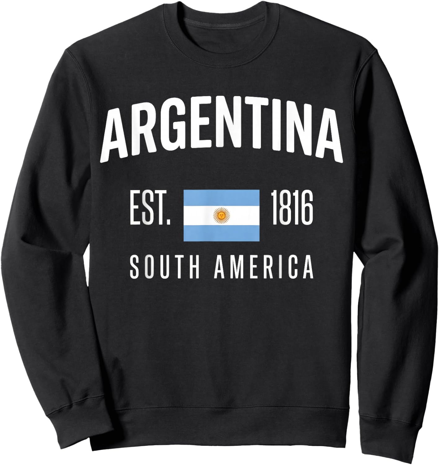 Argentina National Flag Sweatshirt - Sweatshirt | Black