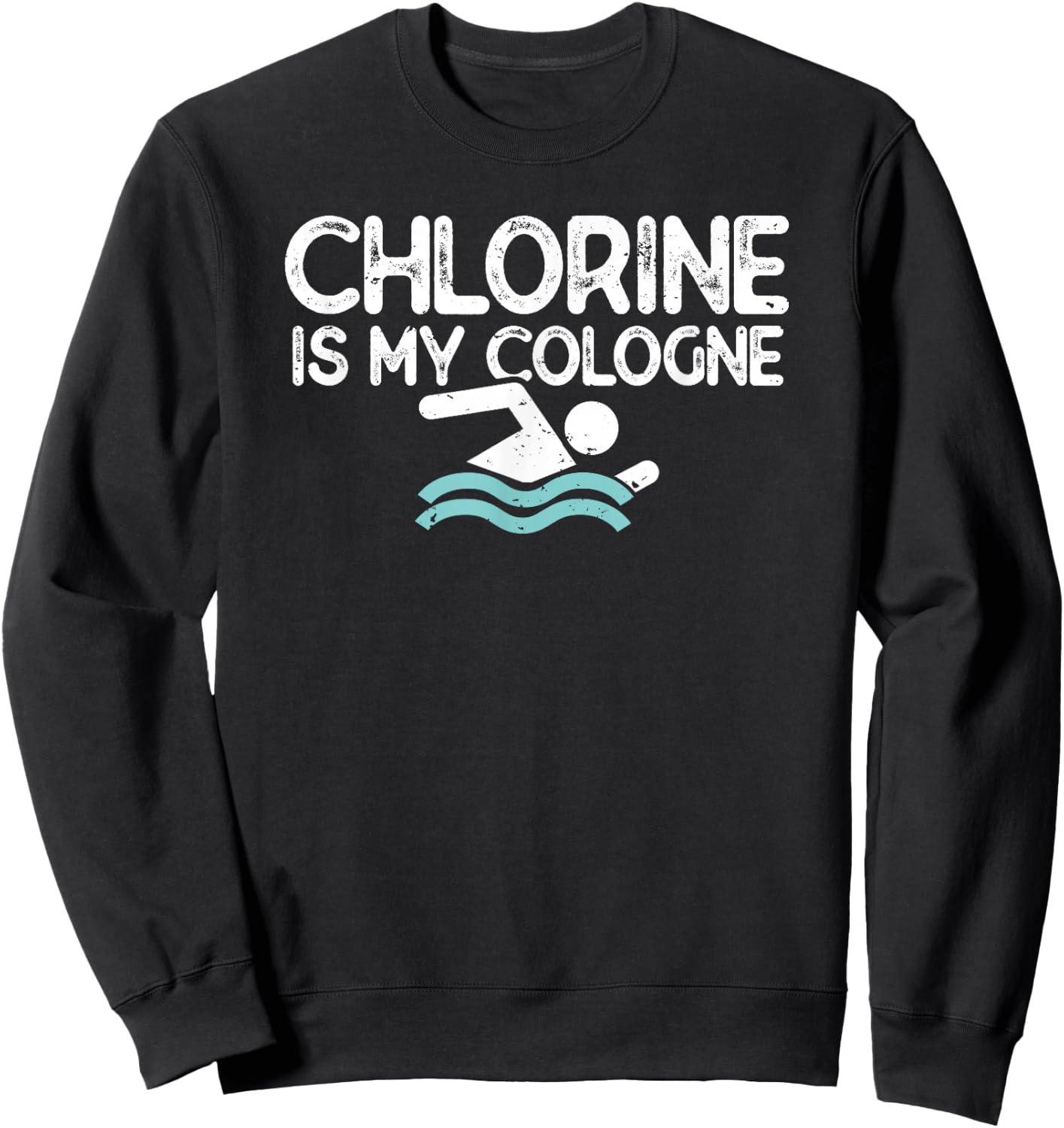 Men Swimming Saying Funny Swimmer Sweatshirt - Sweatshirt | Black