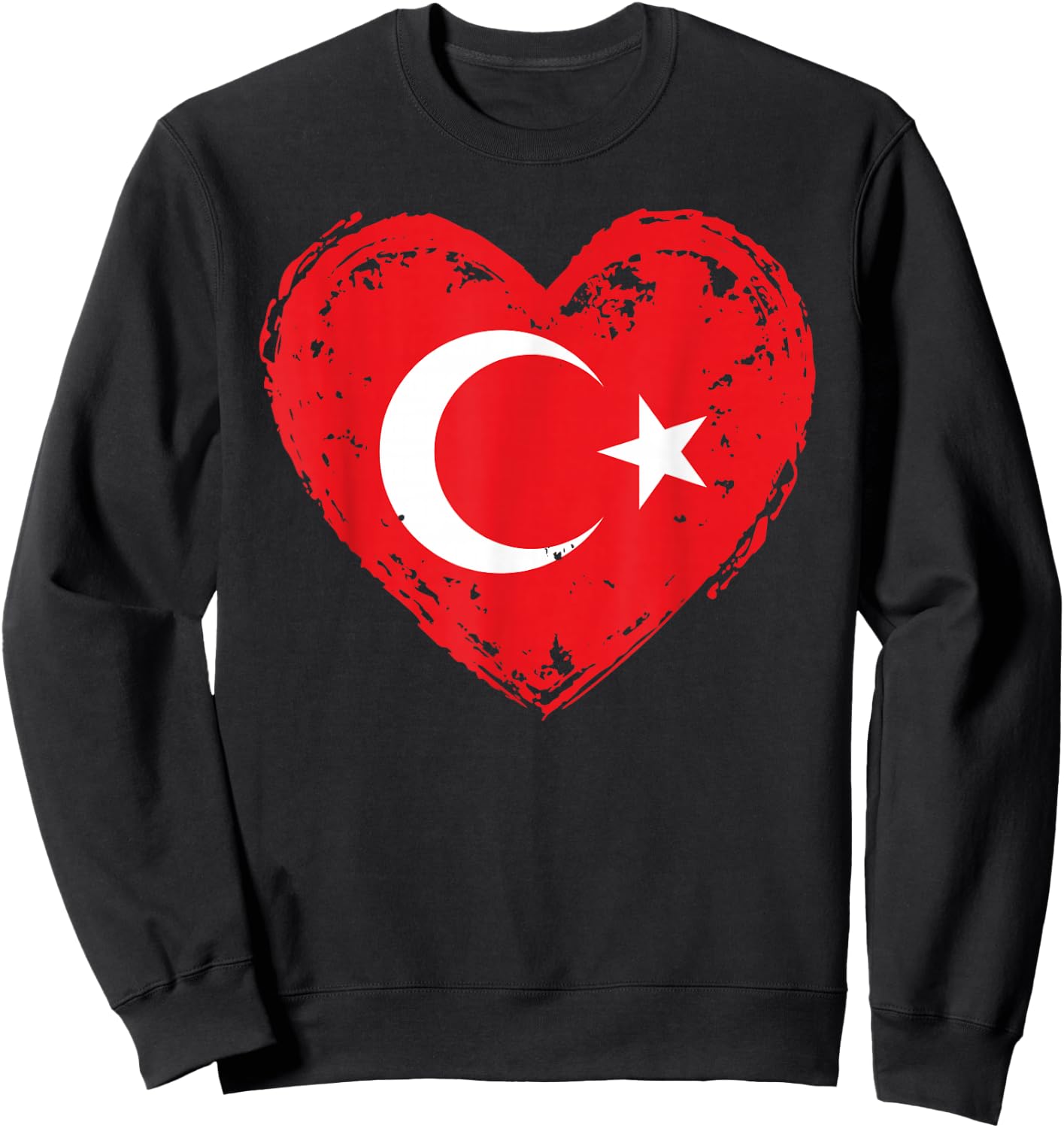 Türkiye In My Heart Turkish Flag Proud Turk Patriotic Turkey Sweatshirt - Sweatshirt | Black