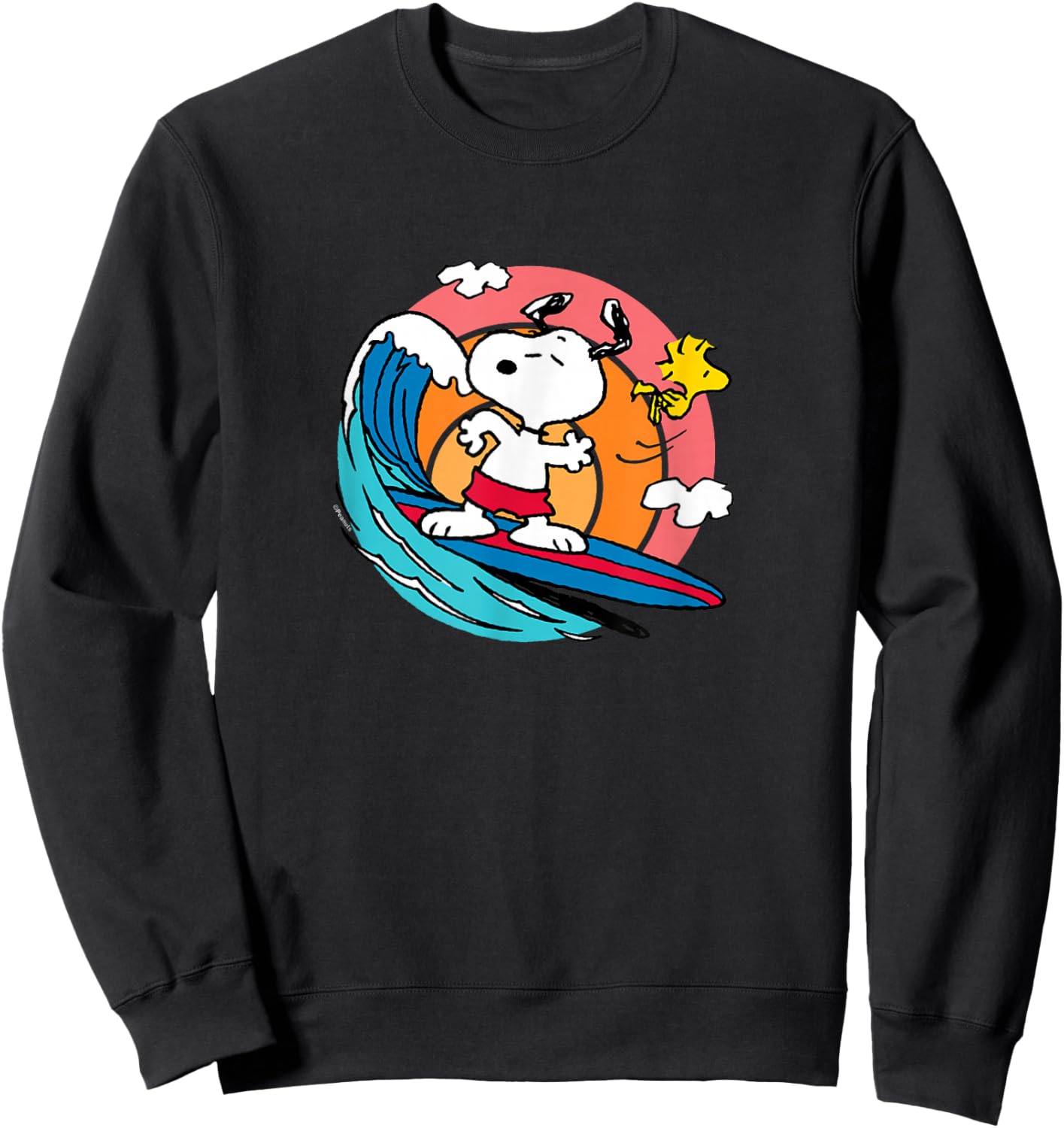 Peanuts - Snoopy Woodstock Surf , blue Sweatshirt - Sweatshirt | Black