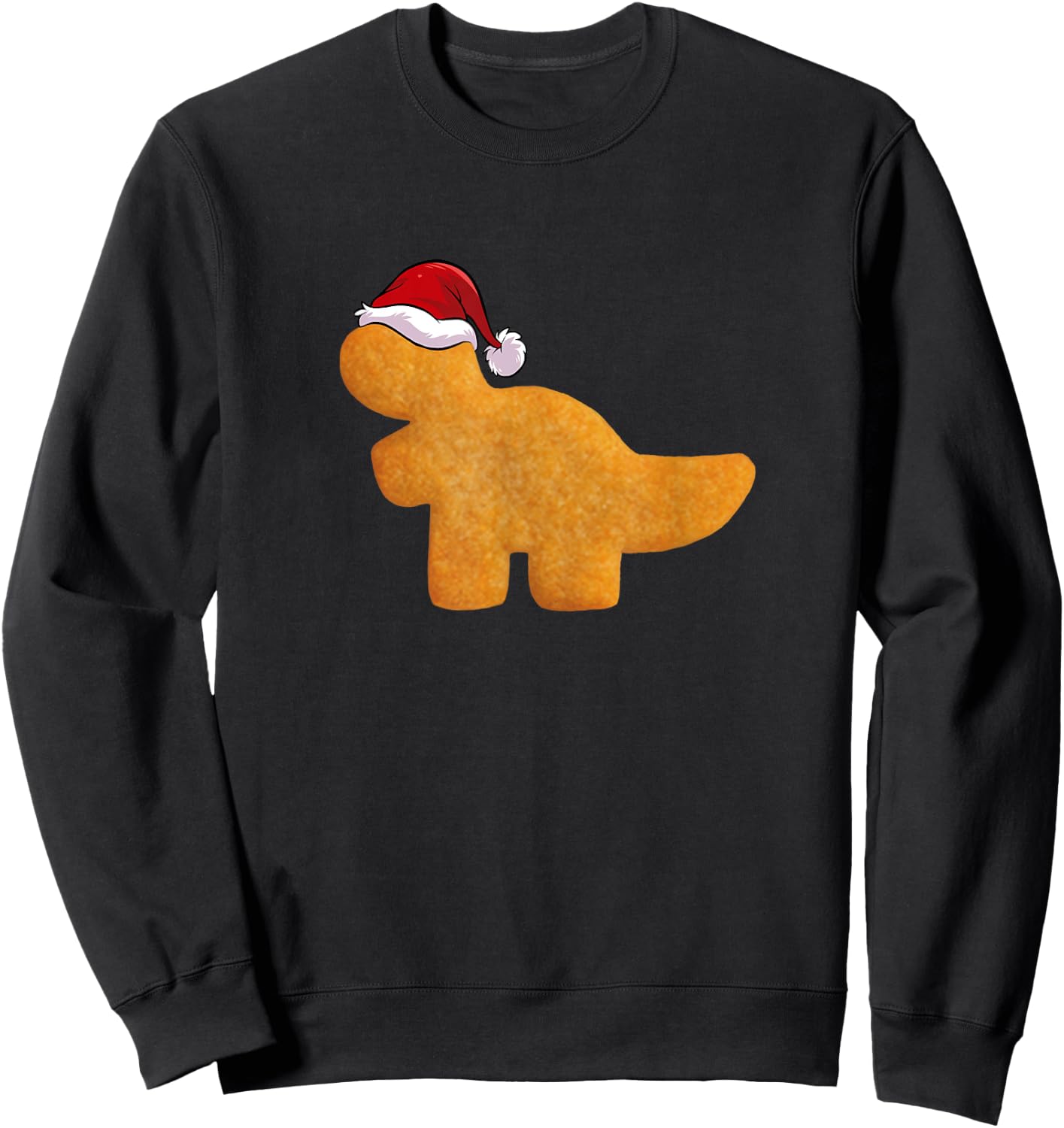 Dino T-Rex Chicken Nugget | Funny Tyrannosaurus Christmas Sweatshirt - Sweatshirt | Black