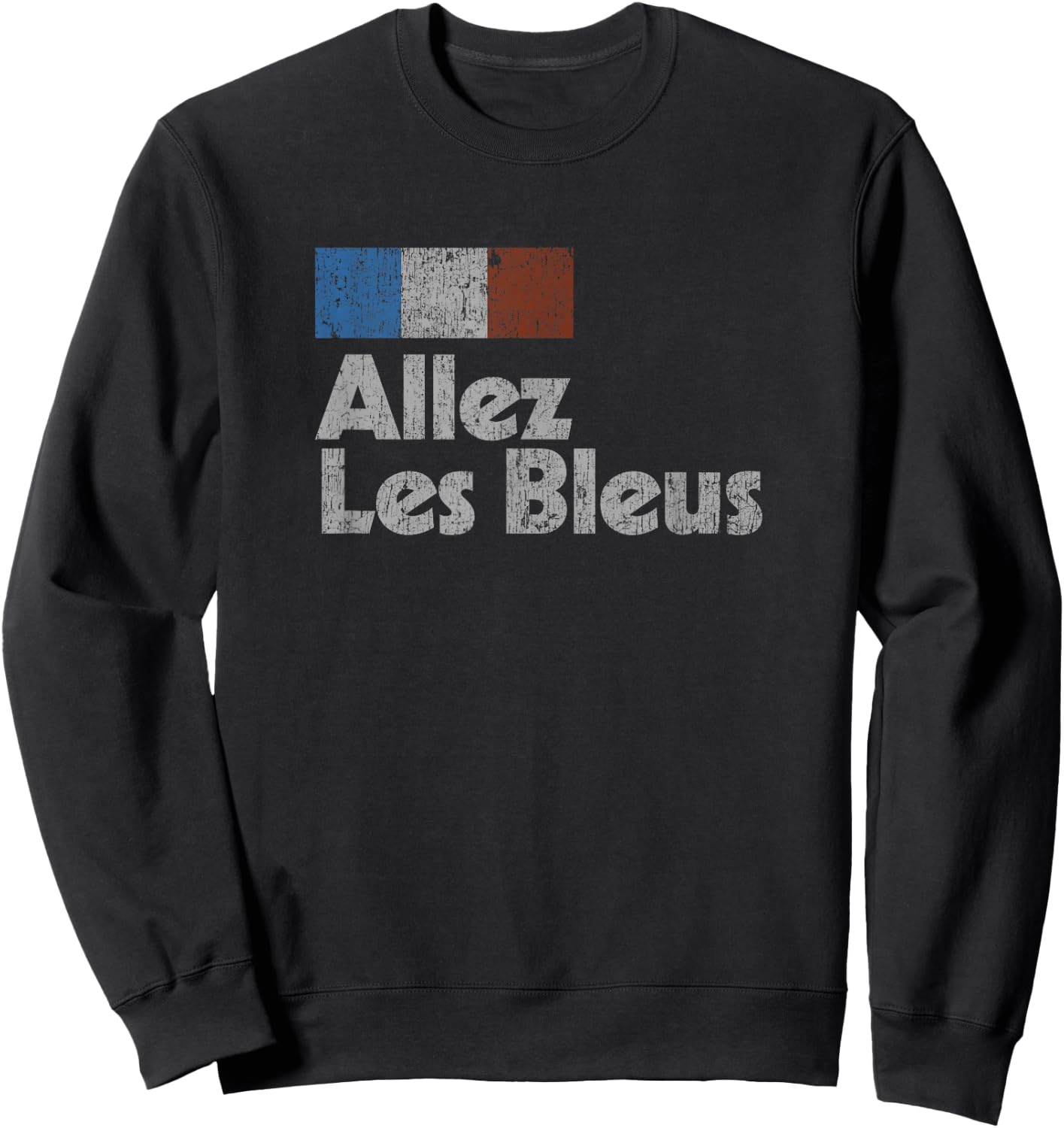 Retro France Soccer Shirt 2018 French Flag ALLEZ LES BLEUS Sweatshirt - Sweatshirt | Black