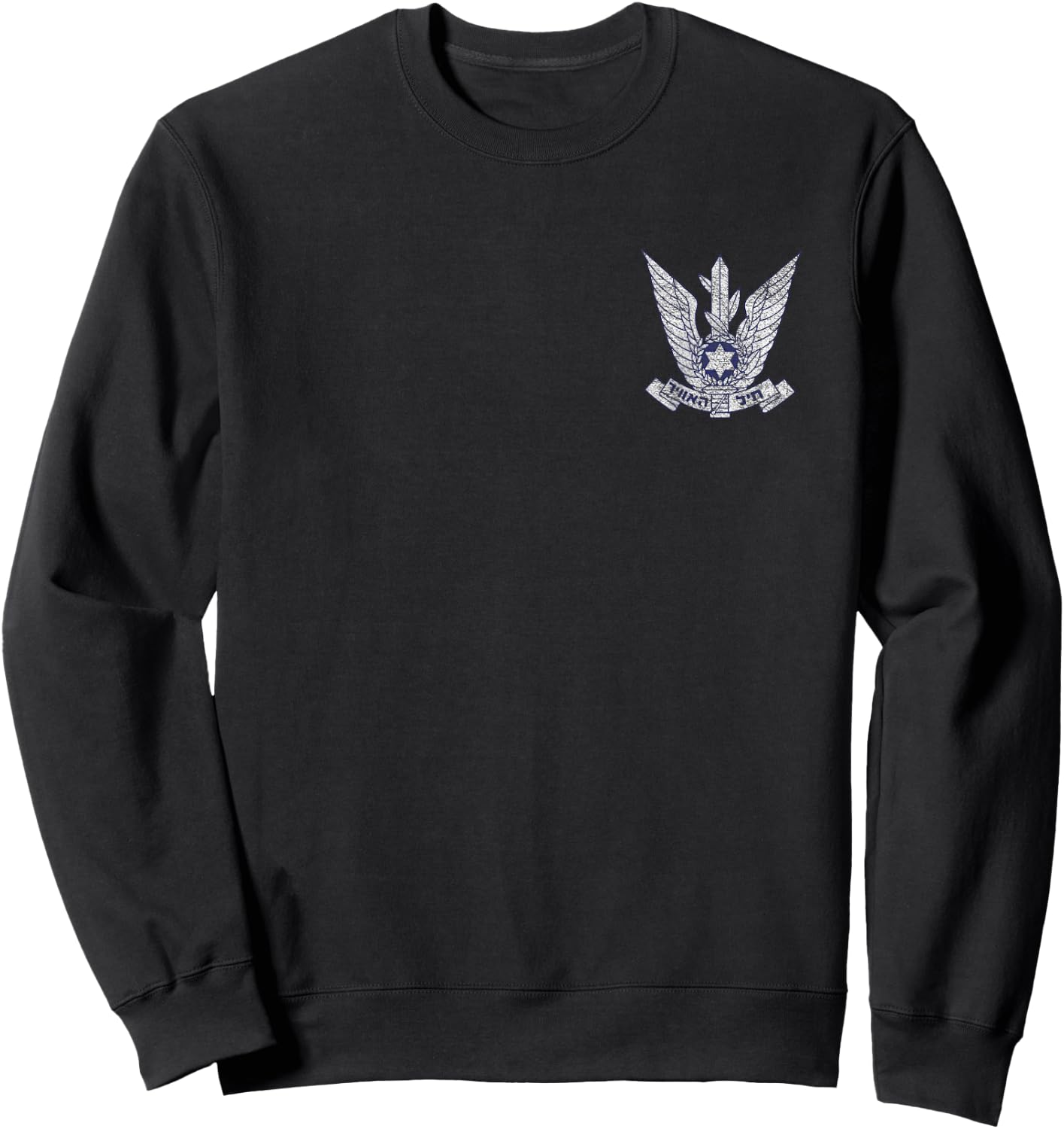 Israeli Air Force Iaf Israel Defence Plaque Round Sweatshirt - Sweatshirt | Black