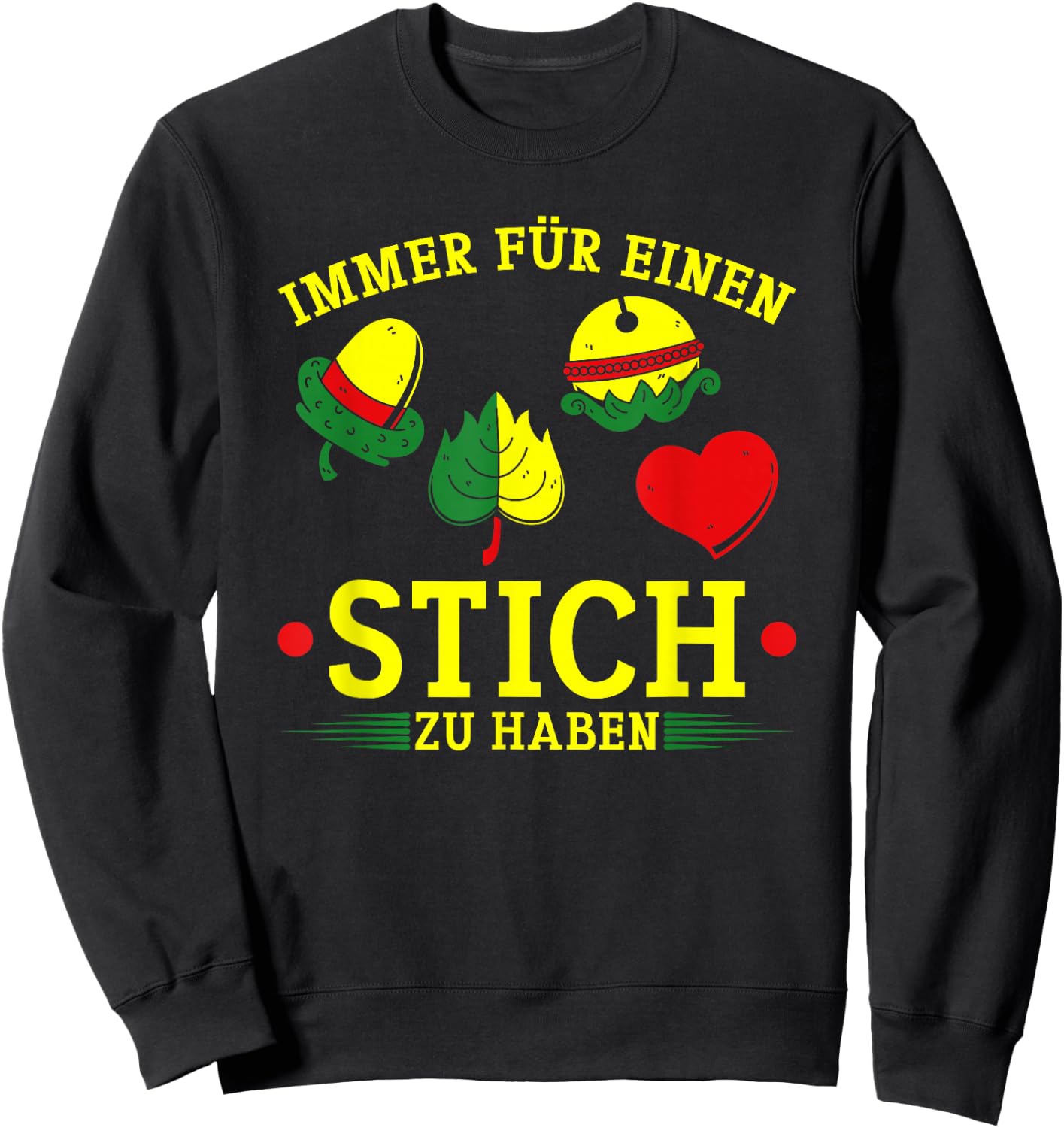 Funny Sheep Head Slogan Card Game Shot Cotton , black Sweatshirt - Sweatshirt | Black