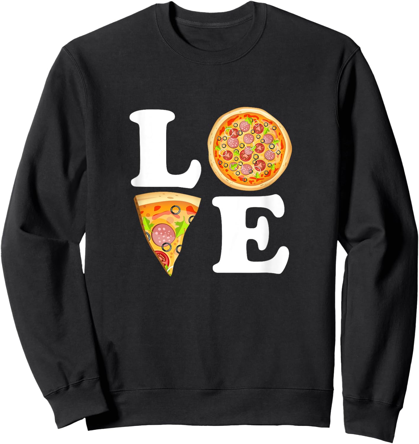LOVE PIZZA Shirt Boys Pizza Night Pizza Day Men Pizza Lovers Sweatshirt - Sweatshirt | Black