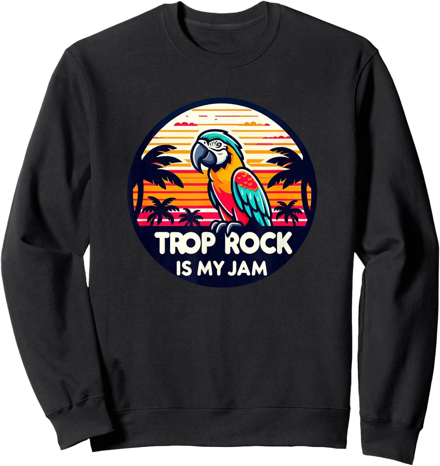 Vintage Fun Summer Tropical Island Music - Jamming Trop Rock Sweatshirt - Sweatshirt | Black