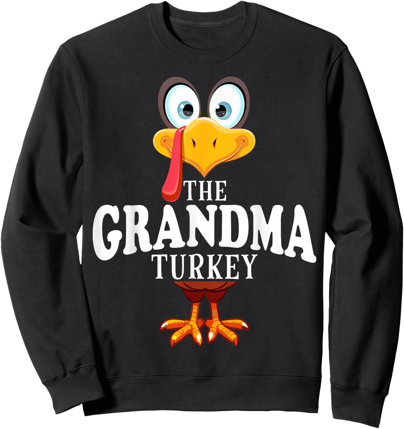 Thanksgiving The Grandma Turkey Pajama Sweatshirt - Sweatshirt | Black