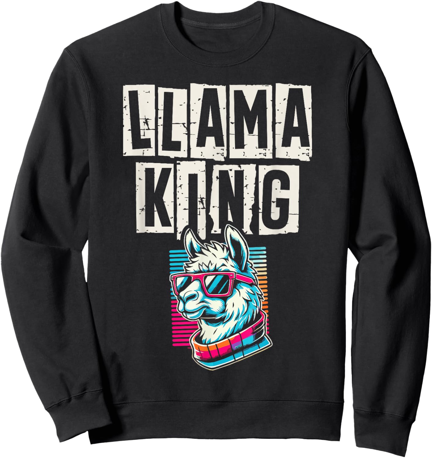 Llama King Llamas Animal Lover Sweatshirt - Sweatshirt | Black