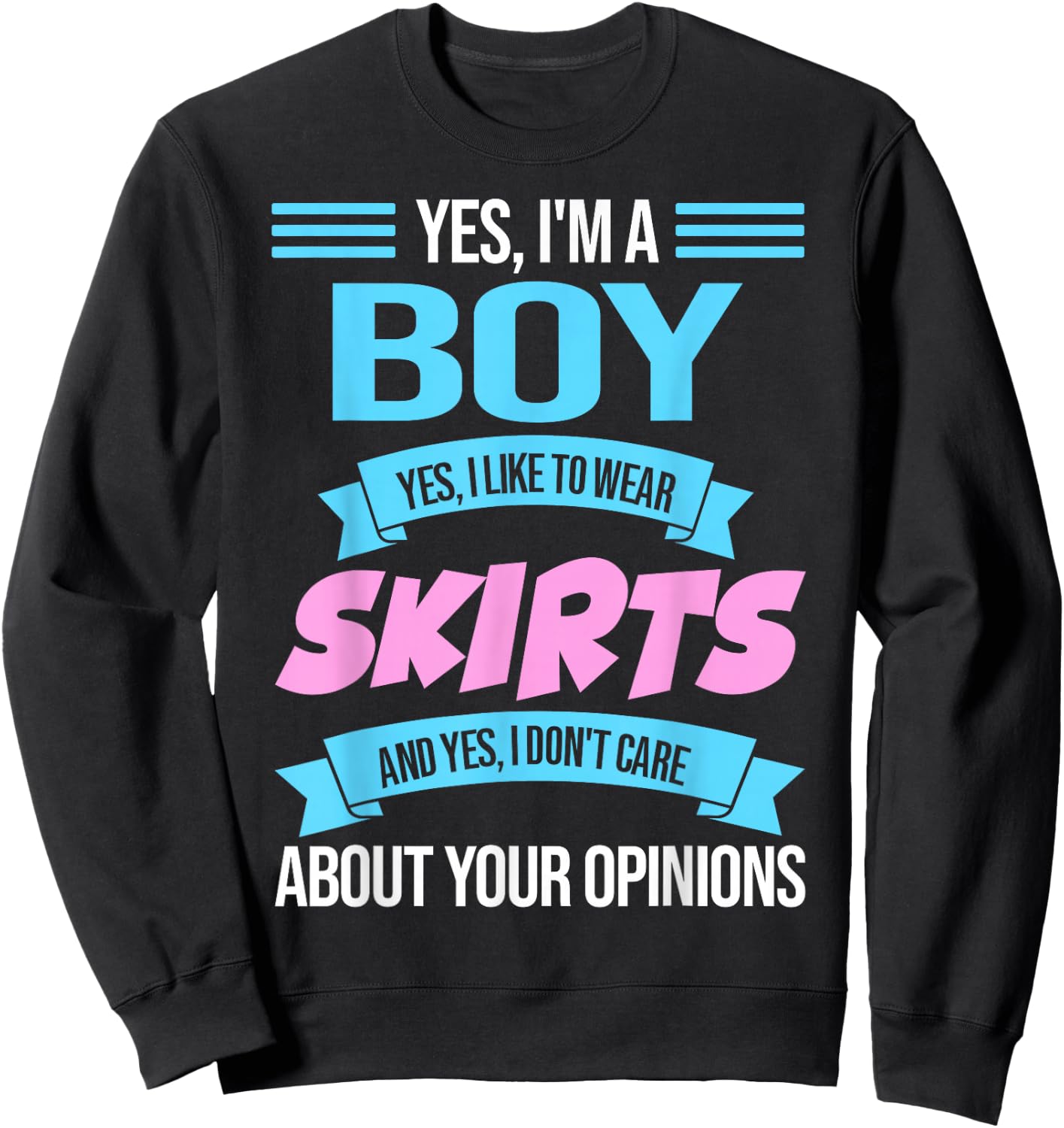 Ja, I'm a Boy yes, I Like to wear Skirts Anime Femboy Sweatshirt - Sweatshirt | Black