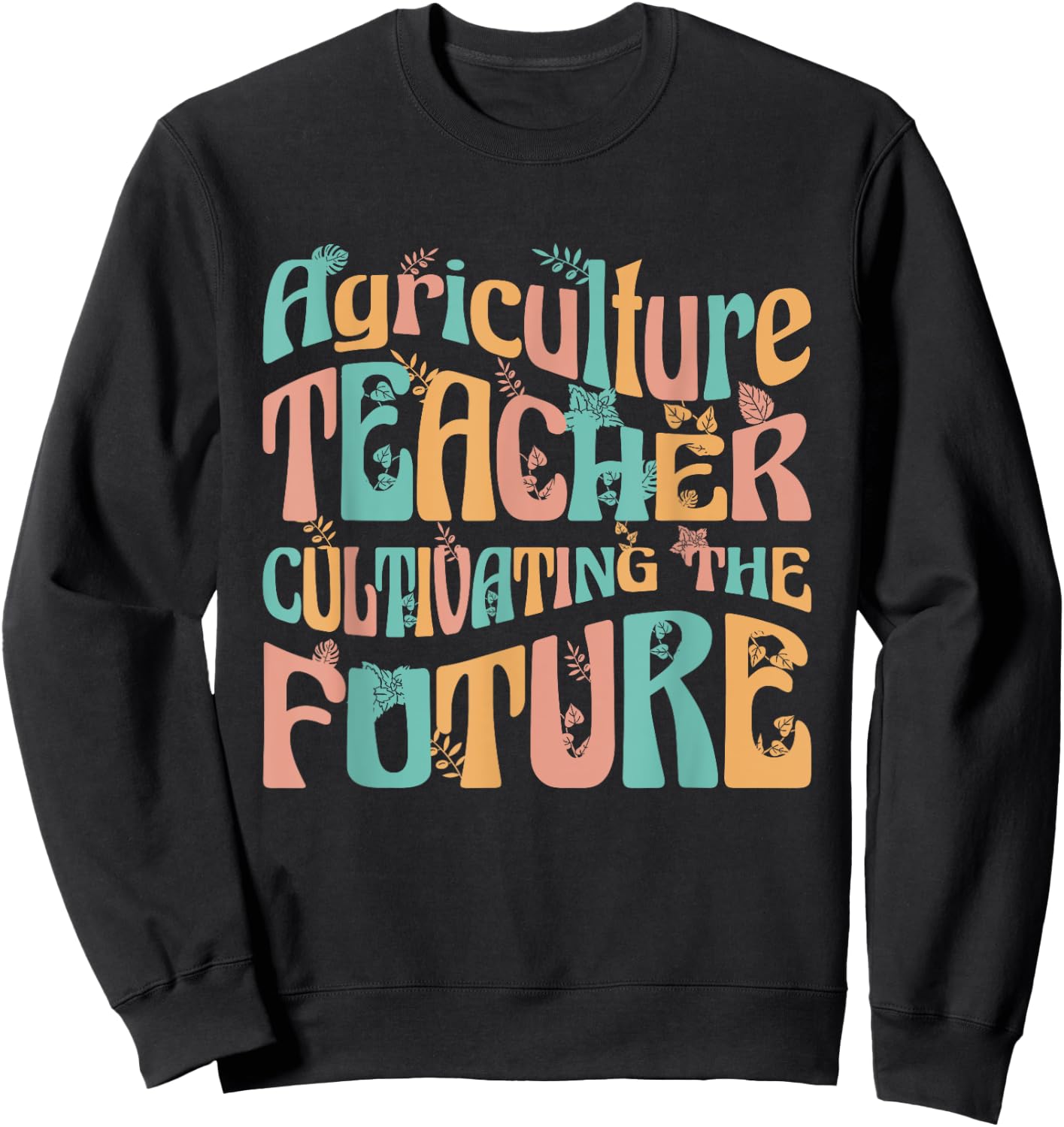 Agriculture Teacher Gifts & Women -Adults Black Small Modern Casual with AG Teacher Design Cotton 65%, Polyester 35% Short Sleeve Regular Fit Lightweight Imported Sweatshirt - Sweatshirt | Black